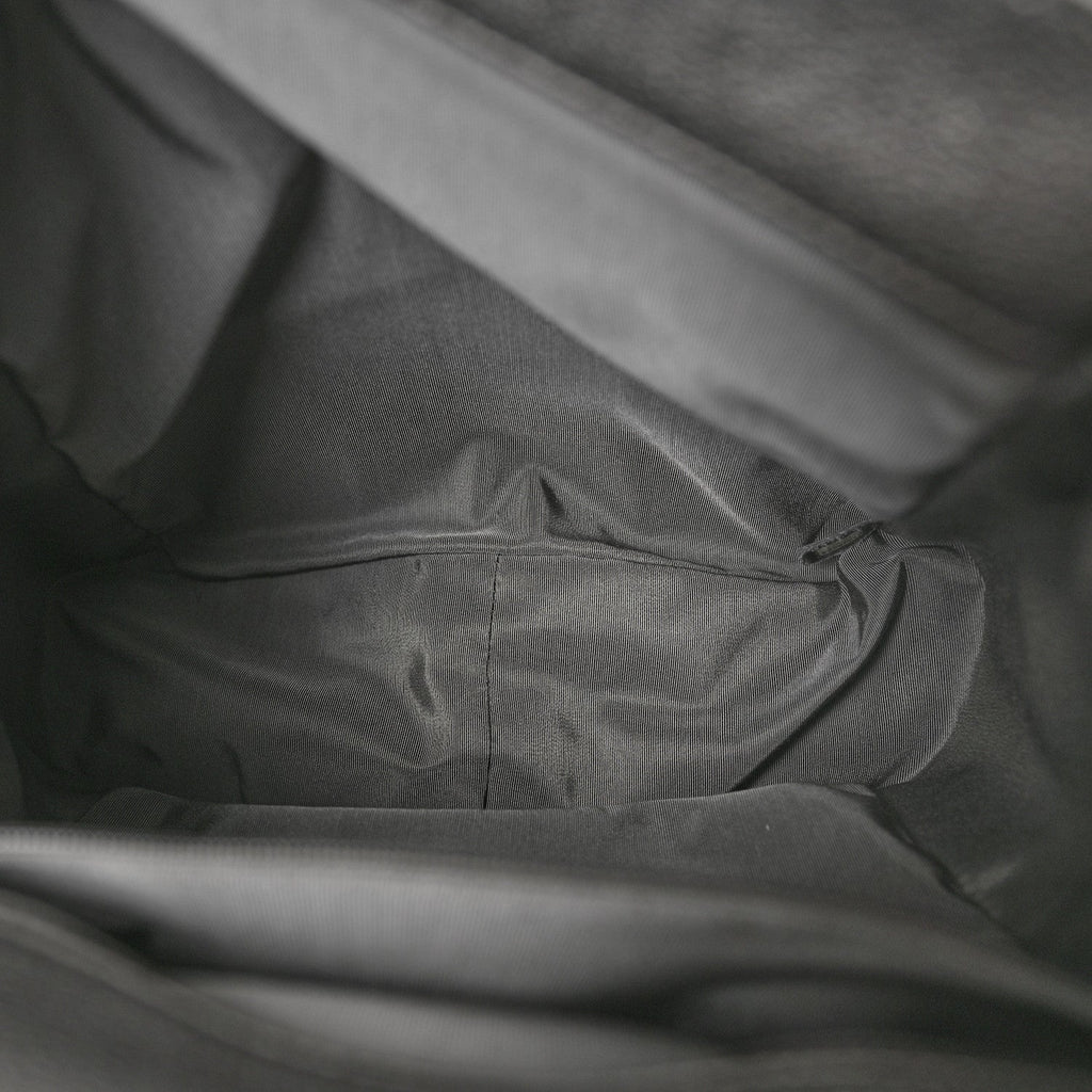 Metallic Grained Calfskin Quilted Large Casual Rock Backpack Charcoal