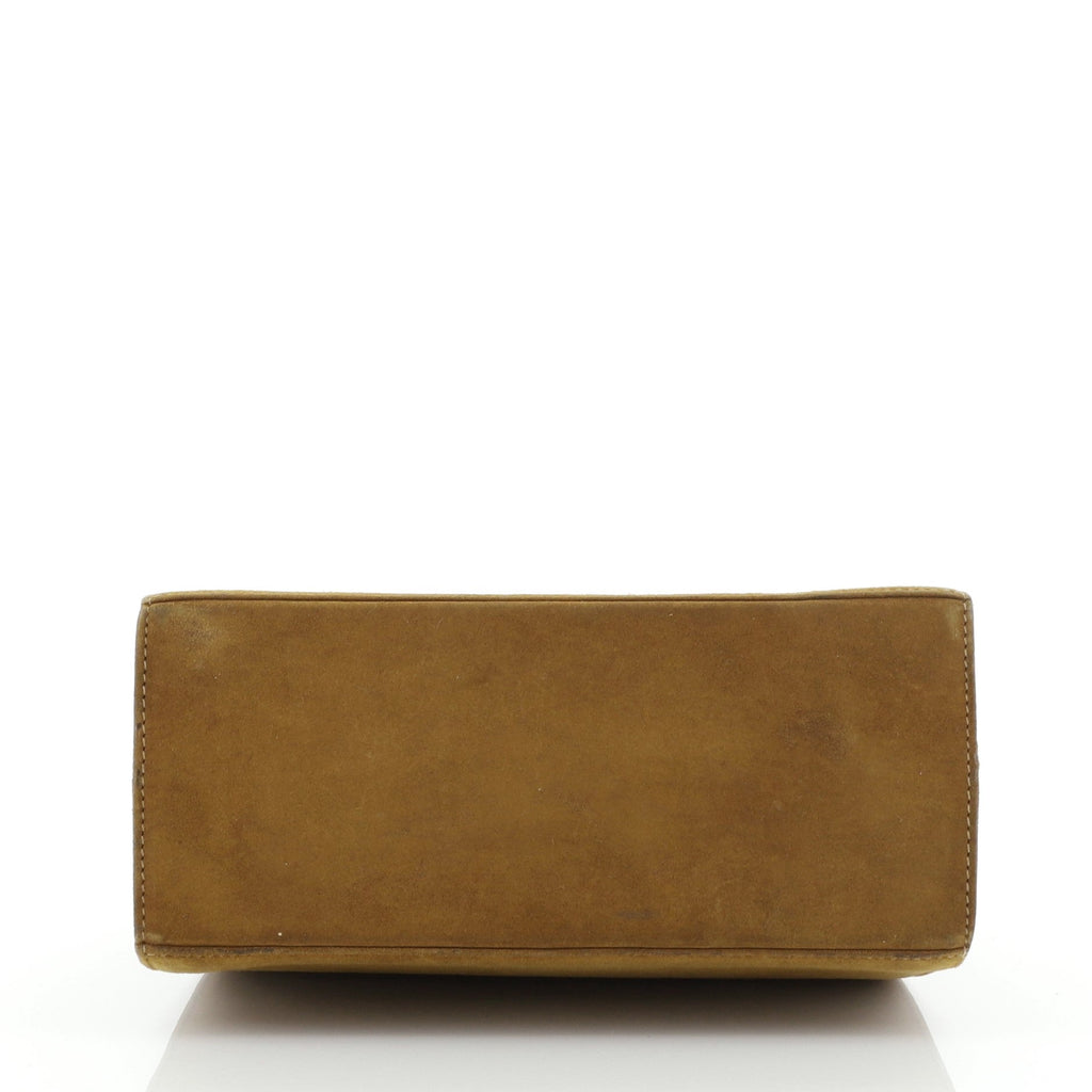 Gancini Convertible Top Handle Bag Suede Mini