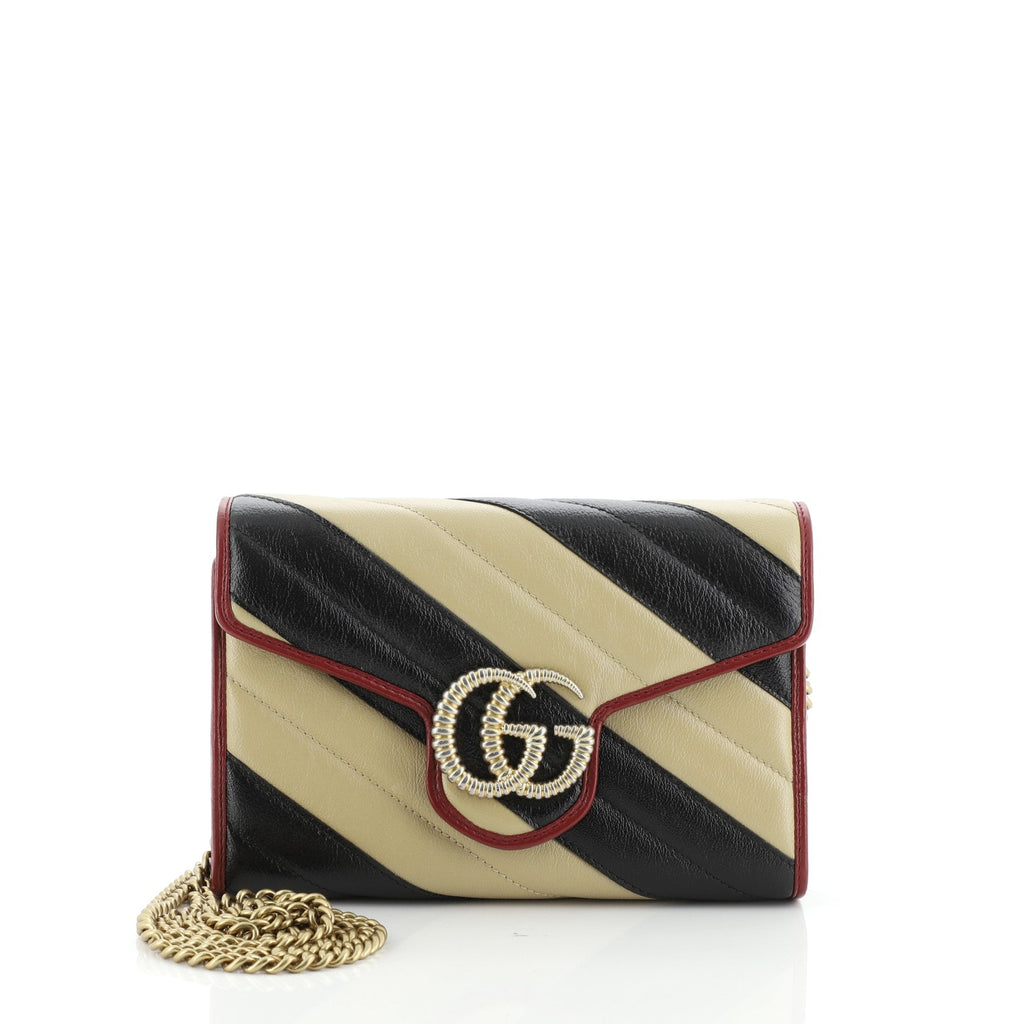 GG Marmont Chain Wallet Diagonal Quilted Leather Mini