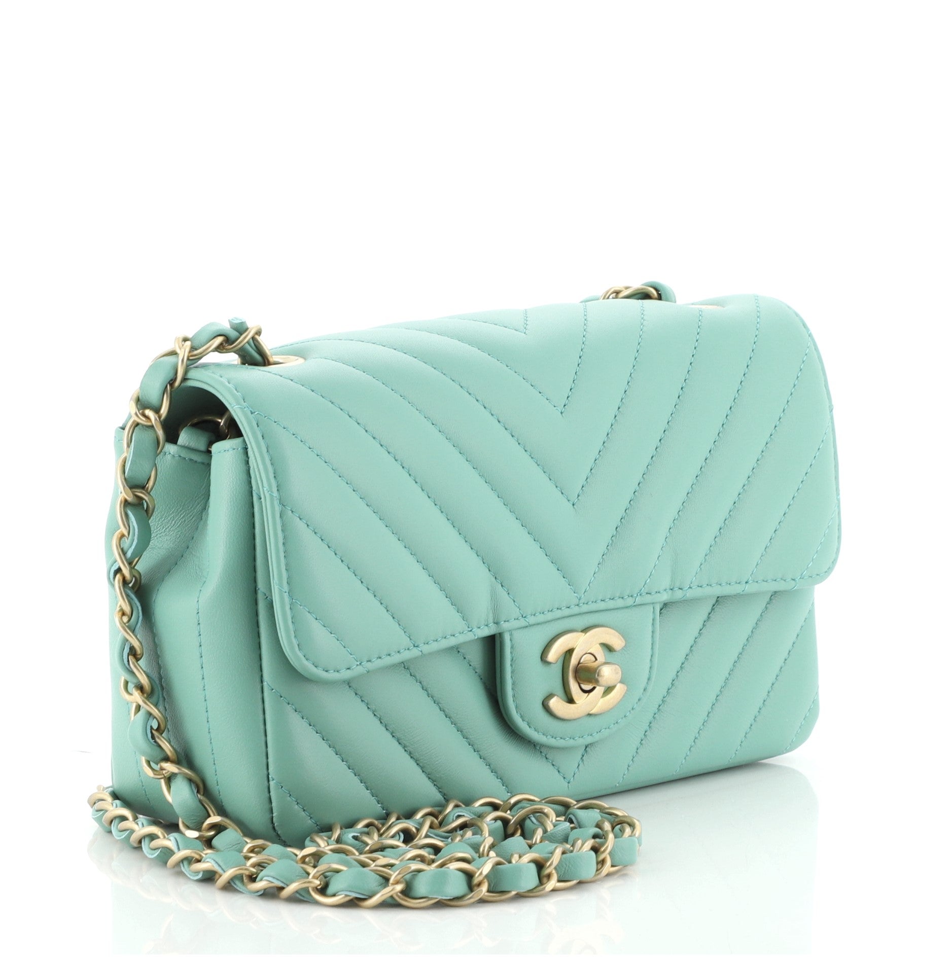 Classic Single Flap Bag Chevron Lambskin Mini