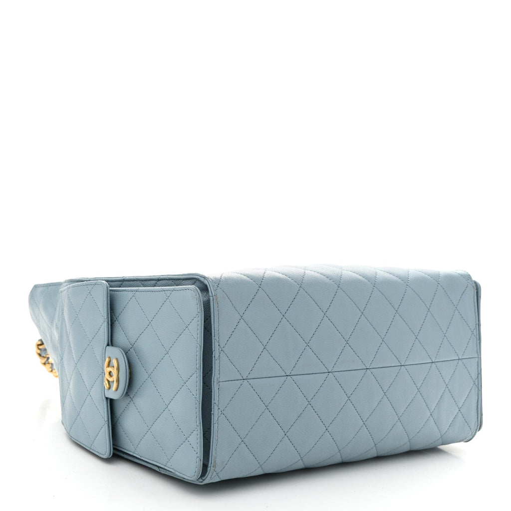Caviar Quilted Medium Chanel 25 Handbag Blue