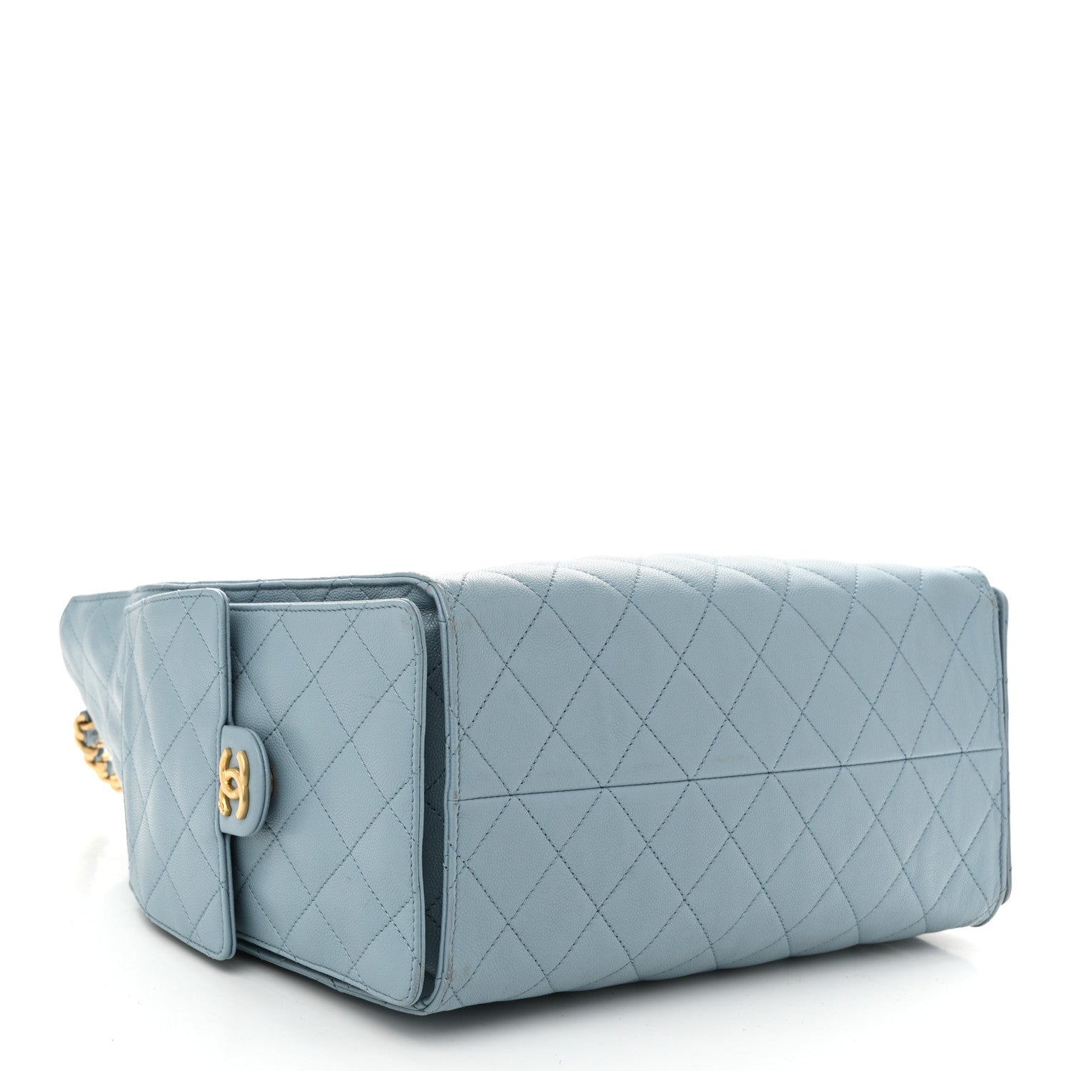 Caviar Quilted Medium Chanel 25 Handbag Blue