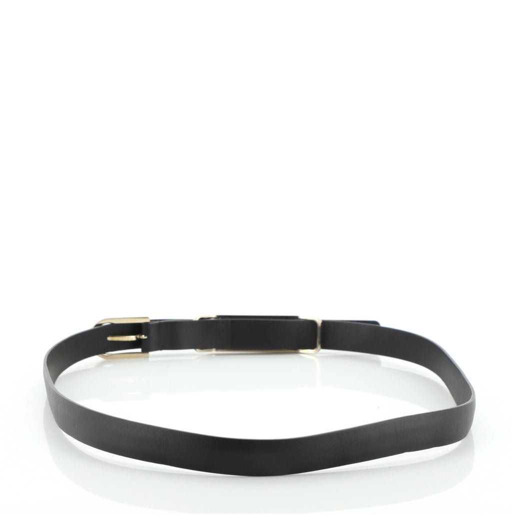 Logo Plate Belt Leather Thin 75