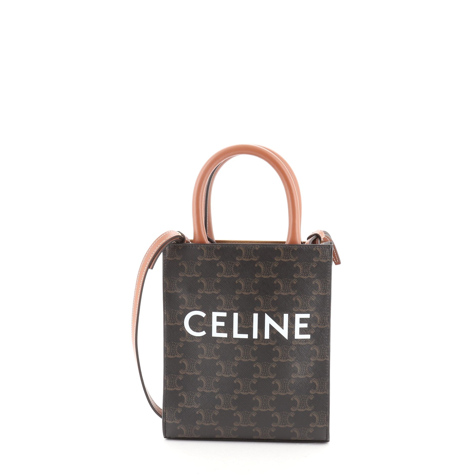 Vertical Cabas Tote Triomphe Coated Canvas Mini