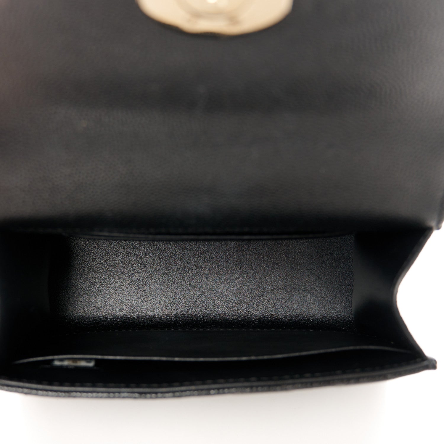 Caviar Quilted Double Chain Top Handle Flap With Chain Black
