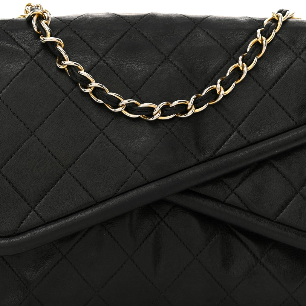 Quilted CC Tassel Flap Bag Black