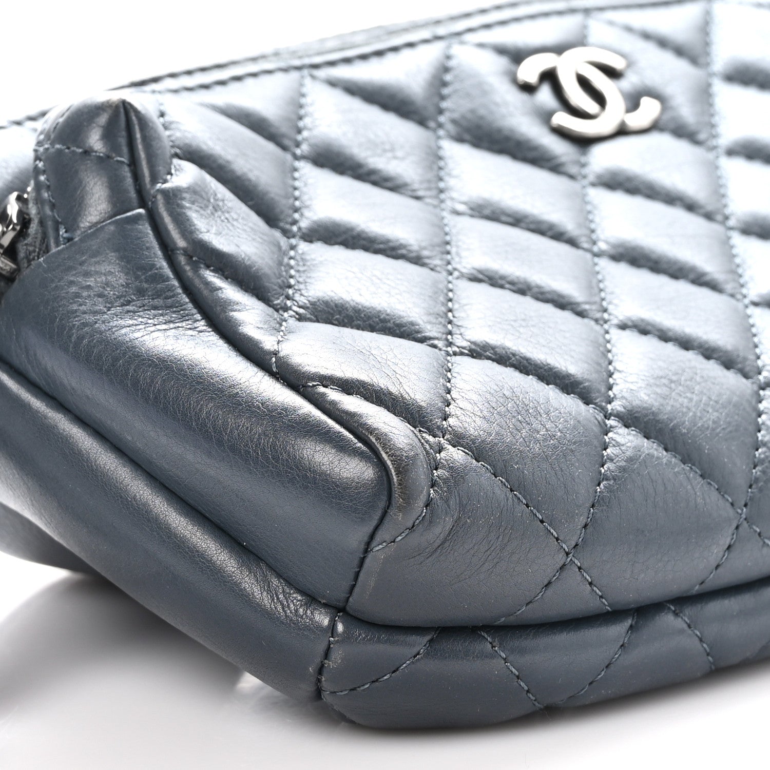 Calfskin Quilted Waist Bag Dark Grey