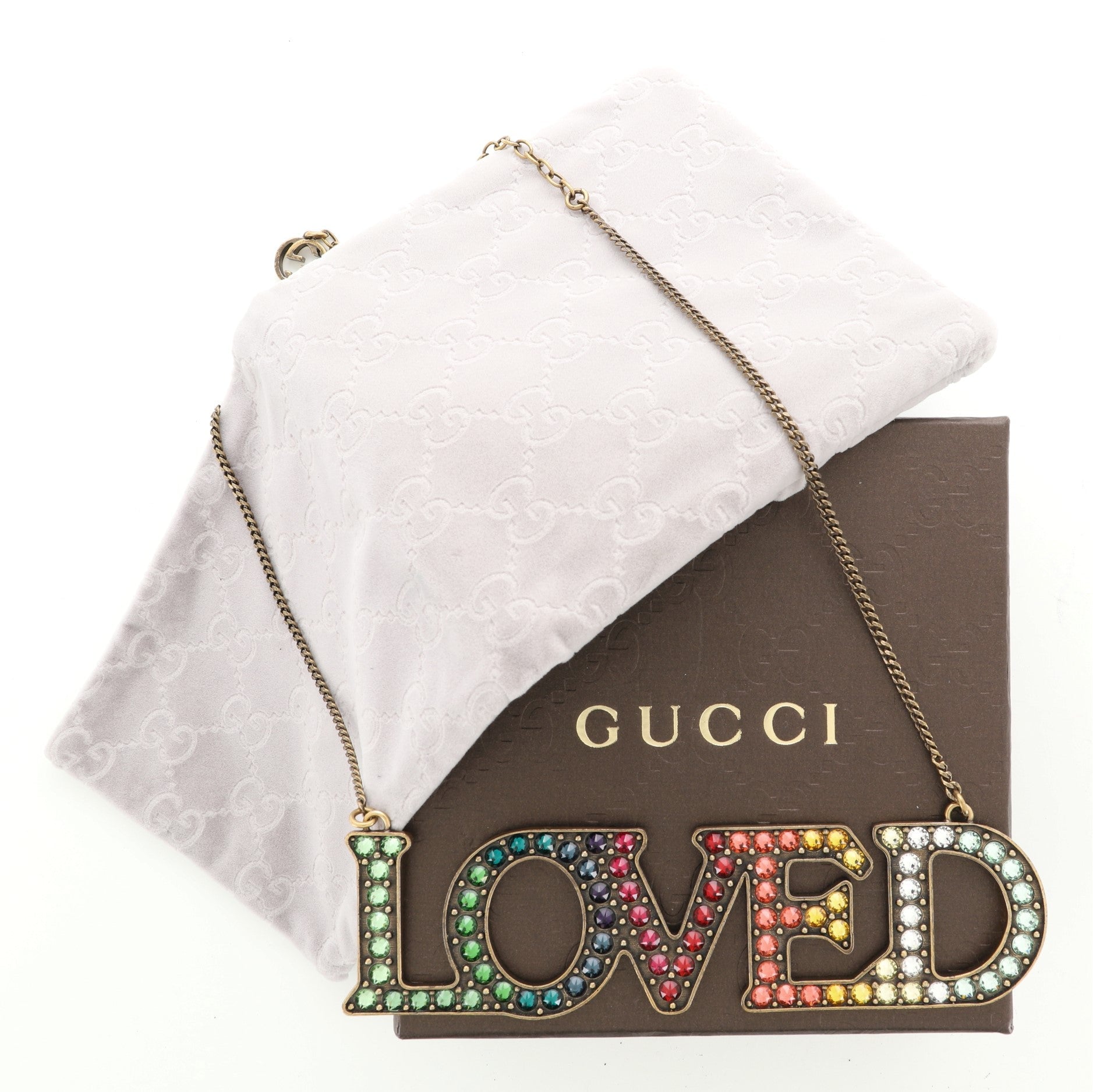 Loved Collar Necklace Crystal Embellished Metal