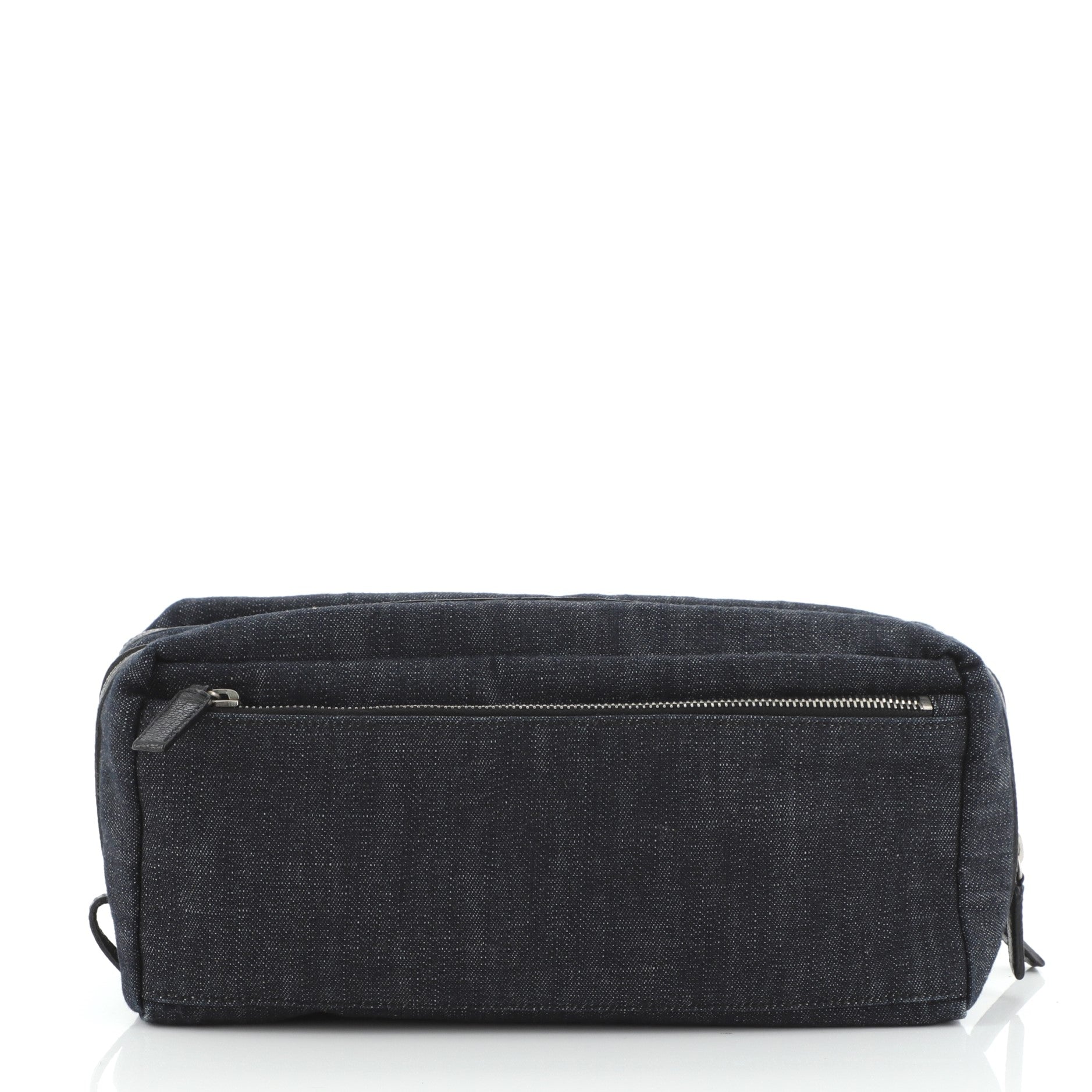 Double Zip Toiletry Pouch Denim