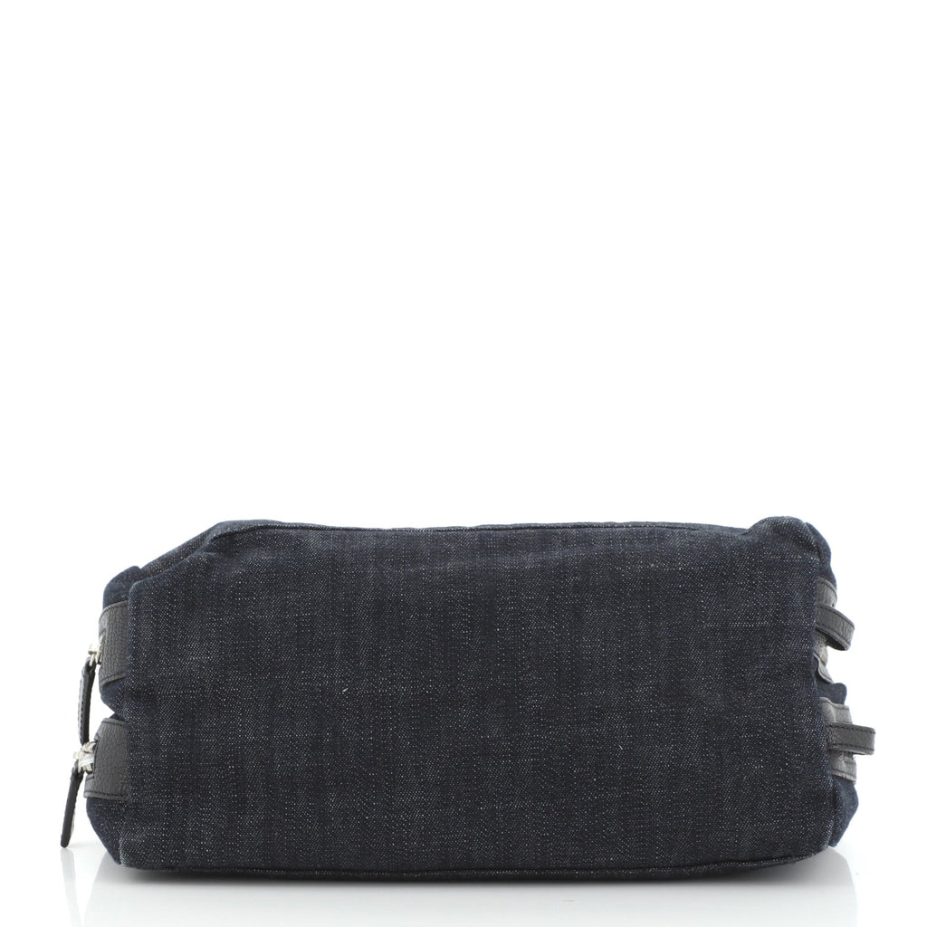 Double Zip Toiletry Pouch Denim