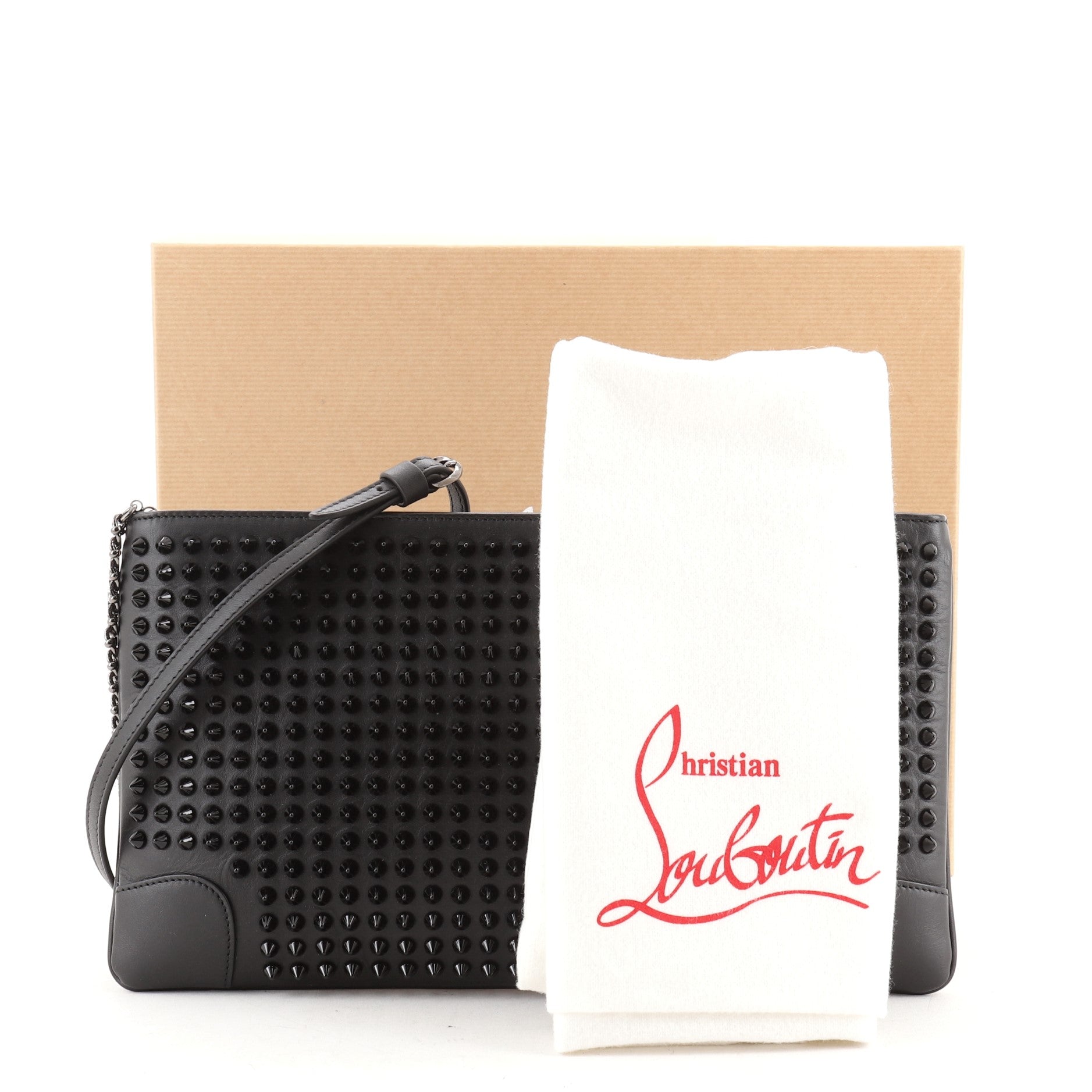 Loubiposh Clutch Spiked Leather