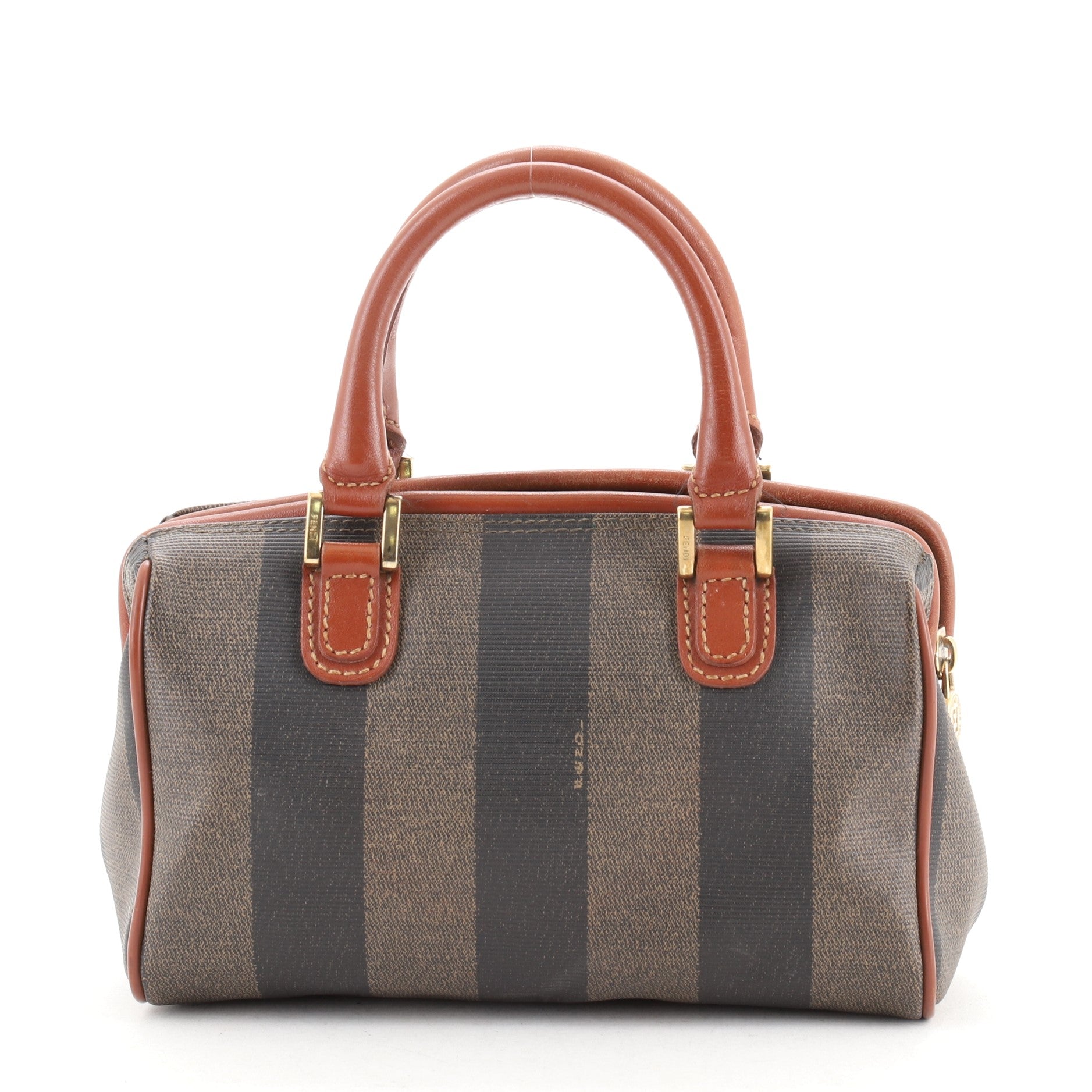 Vintage Pequin Convertible Boston Bag Coated Canvas Mini