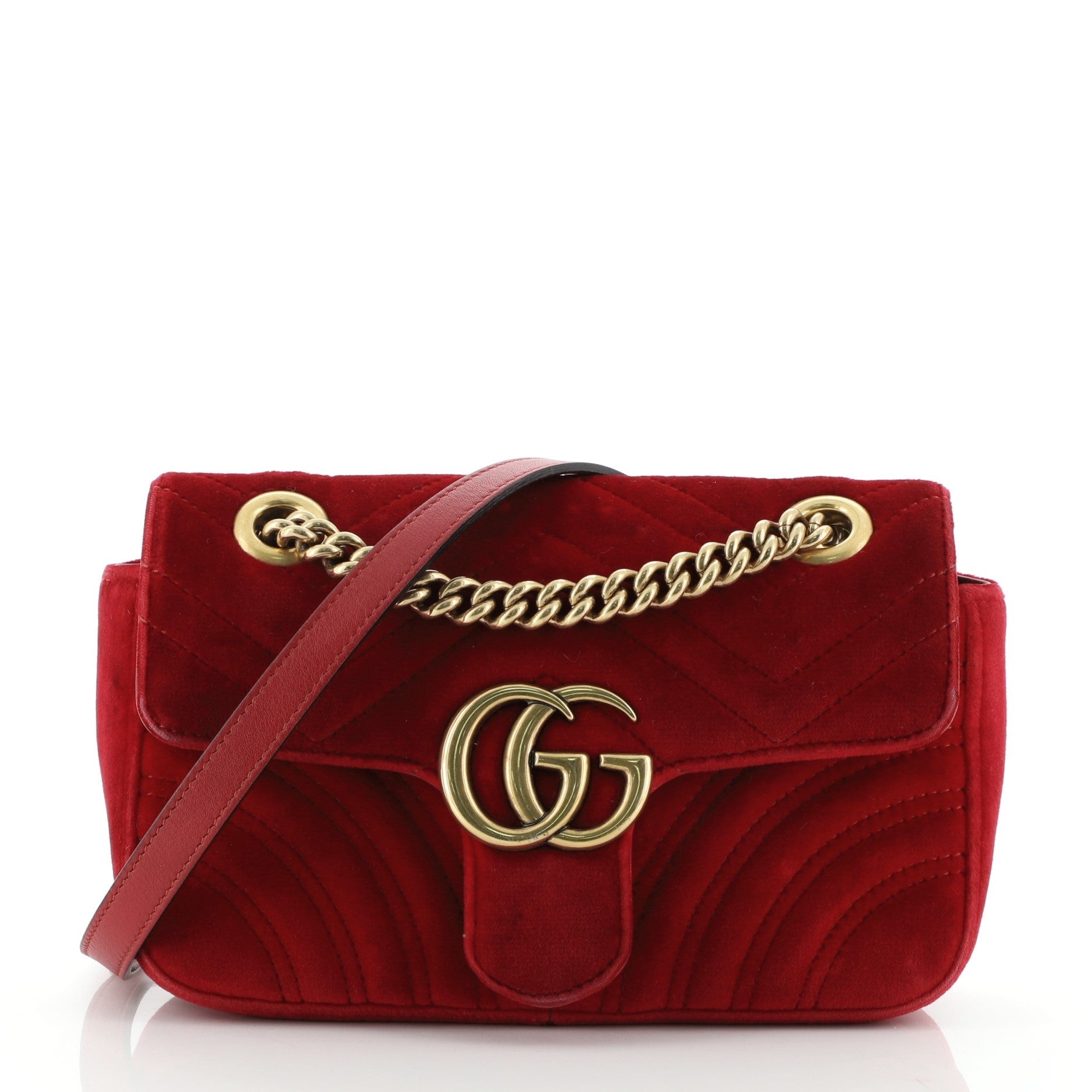 GG Marmont Flap Bag Matelasse Velvet Mini
