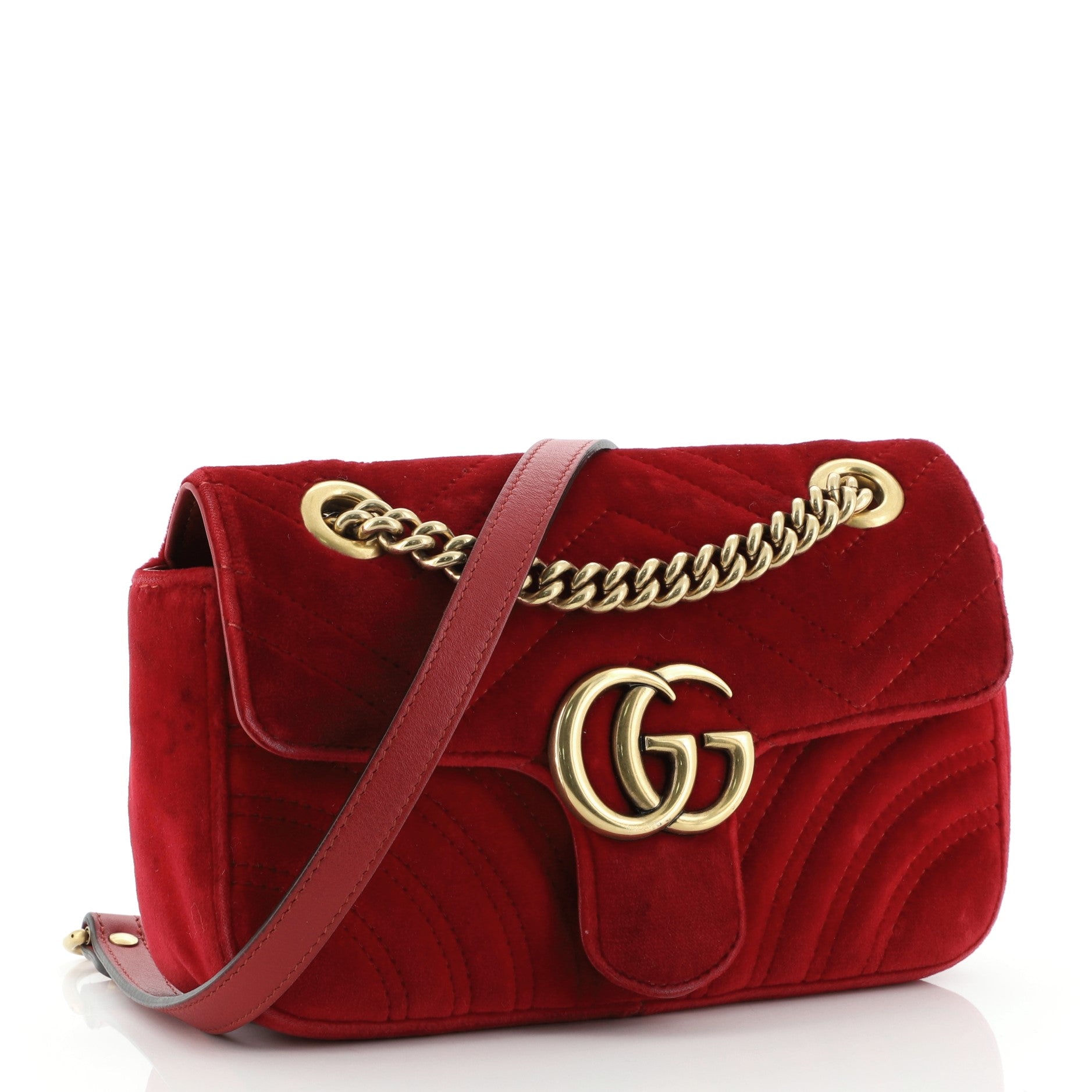 GG Marmont Flap Bag Matelasse Velvet Mini