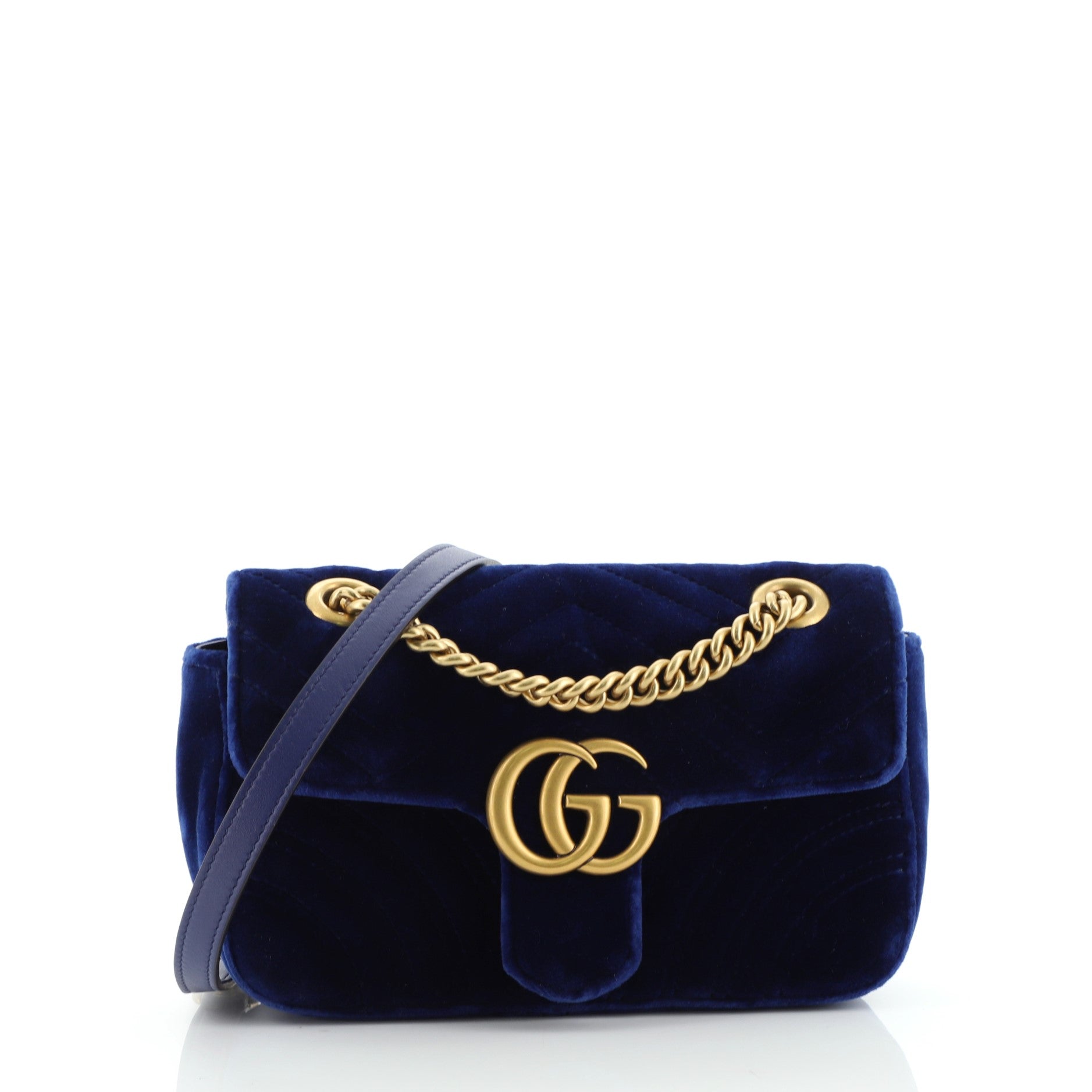 GG Marmont Flap Bag Matelasse Velvet Mini