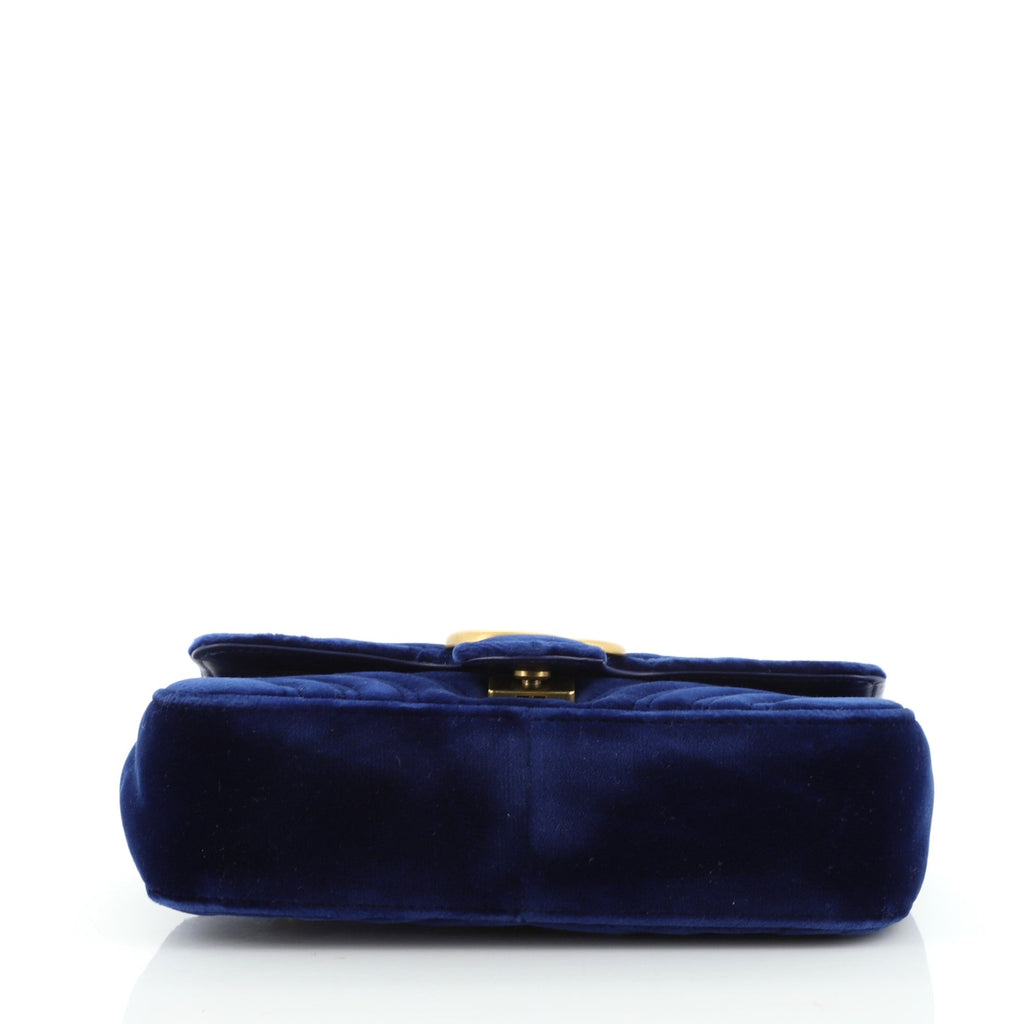 GG Marmont Flap Bag Matelasse Velvet Mini