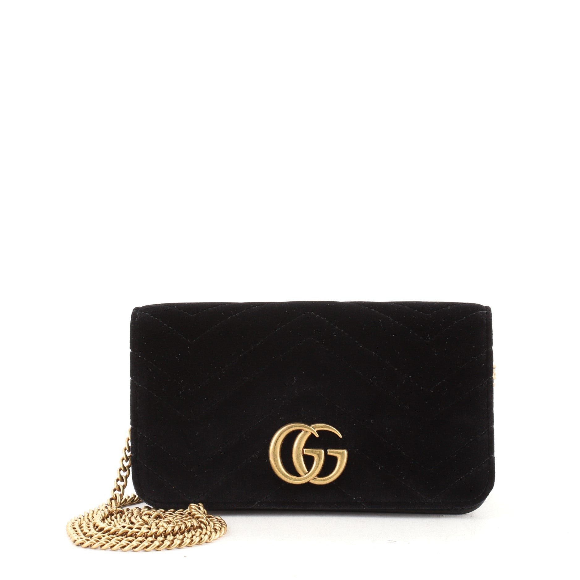 GG Marmont Chain Flap Bag Matelasse Velvet Mini
