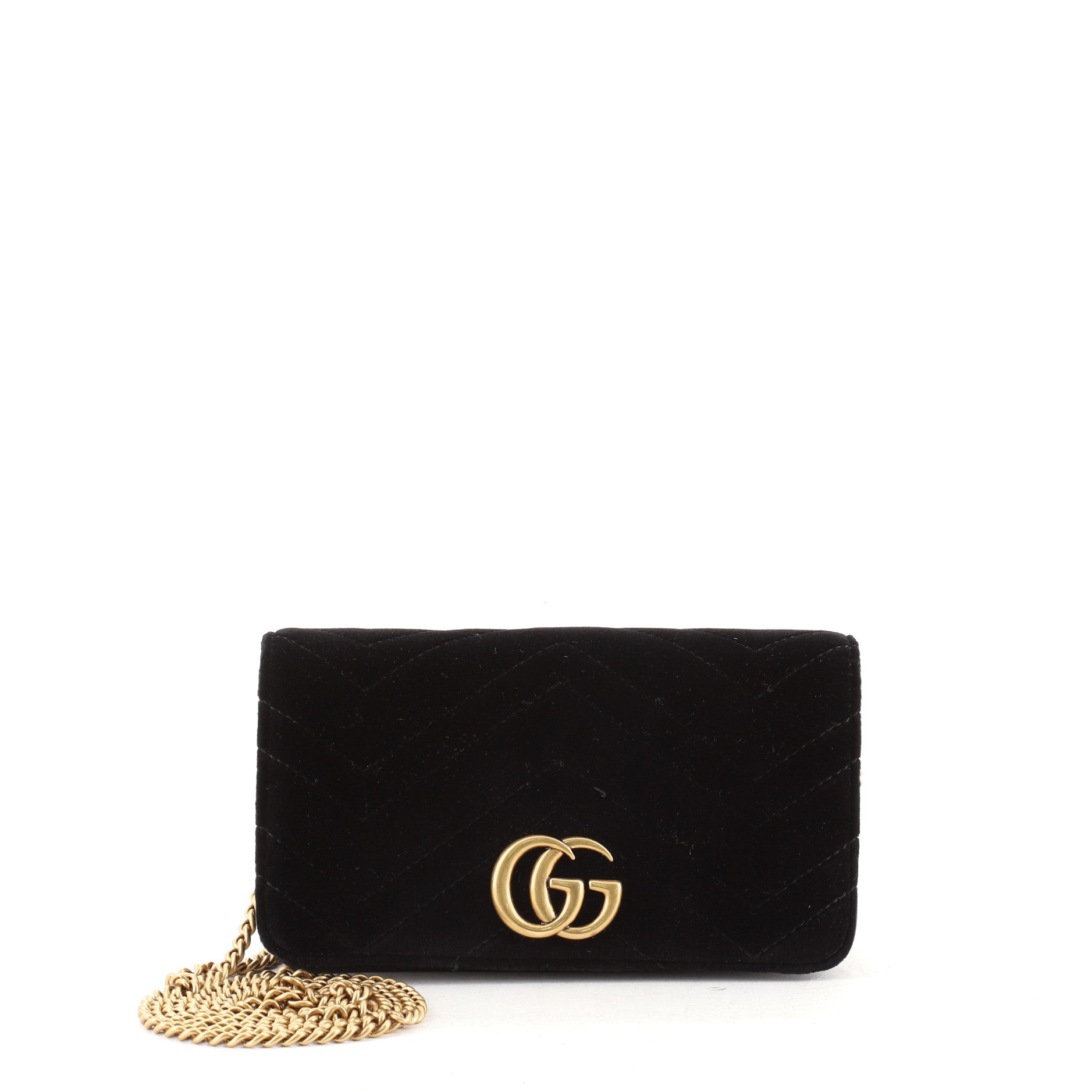 GG Marmont Chain Flap Bag Matelasse Velvet Mini