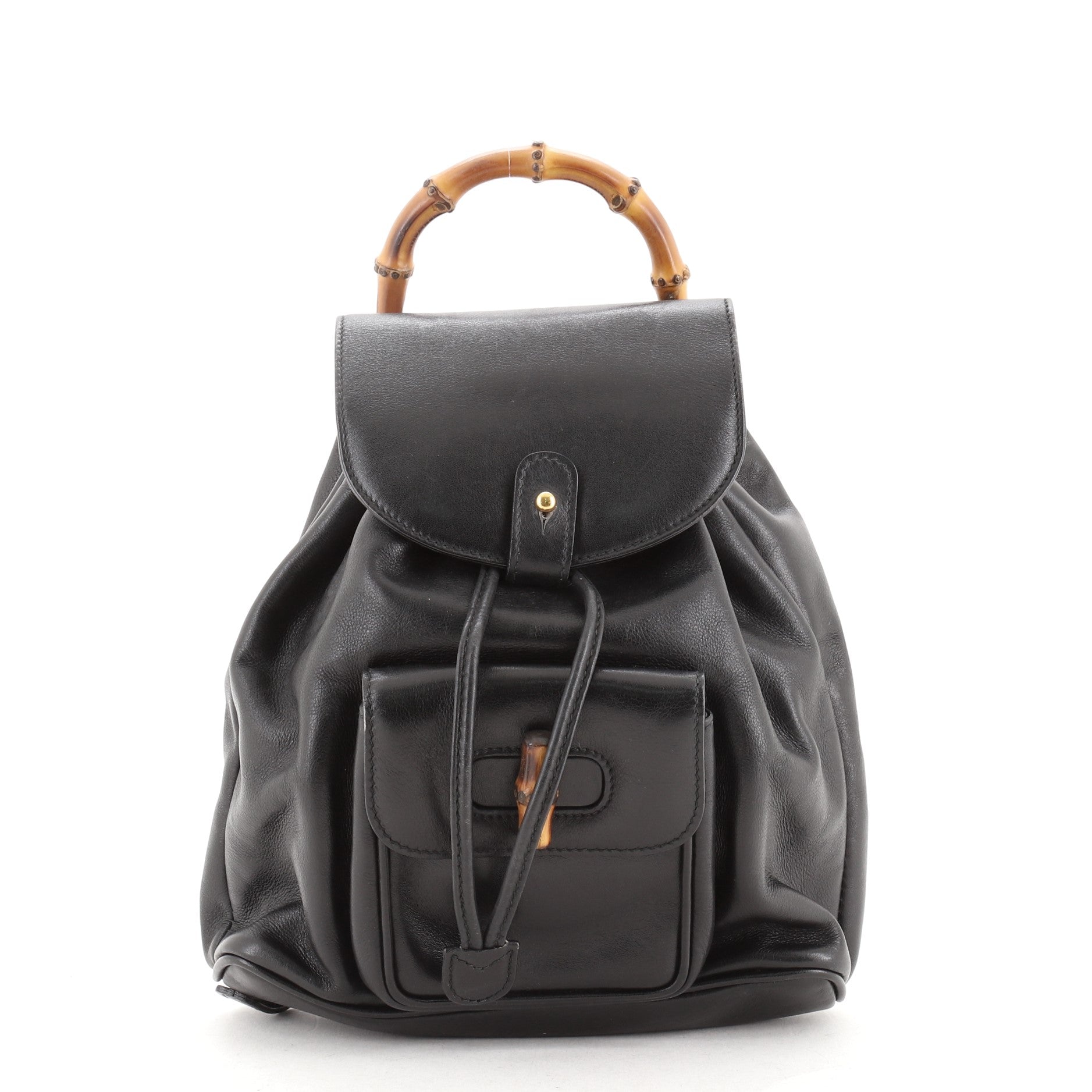 Vintage Bamboo Backpack Leather Mini