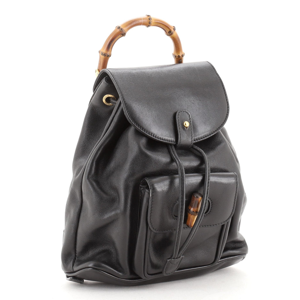 Vintage Bamboo Backpack Leather Mini