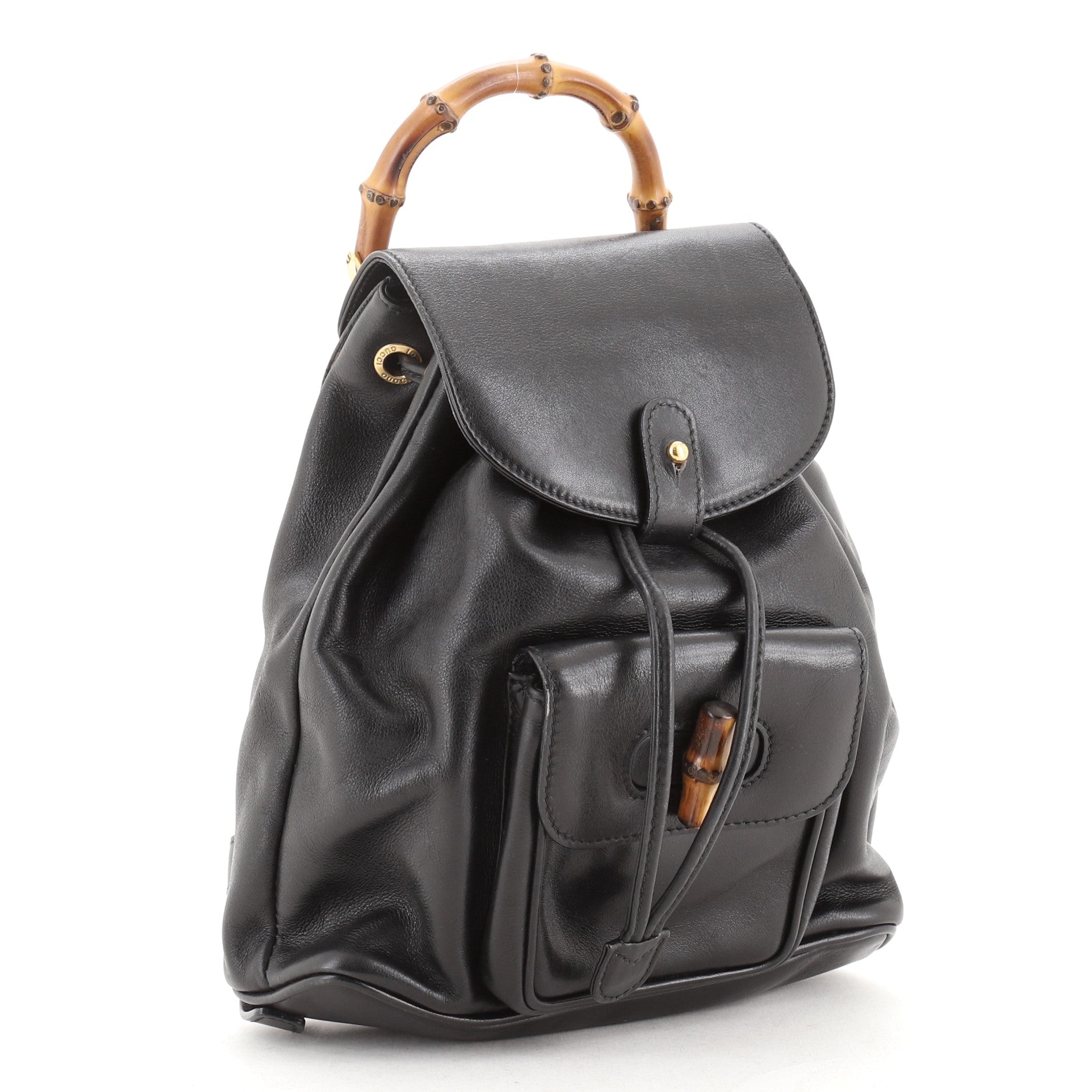 Vintage Bamboo Backpack Leather Mini