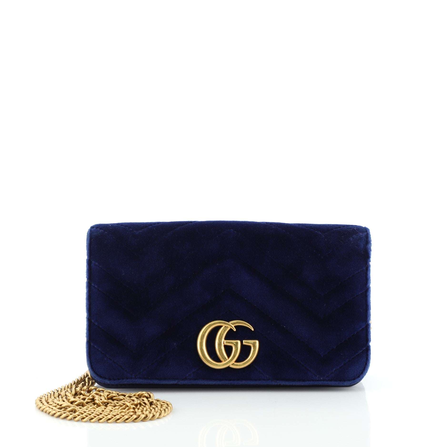 GG Marmont Chain Flap Bag Matelasse Velvet Mini