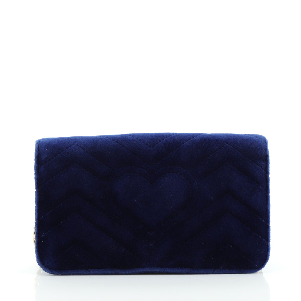 GG Marmont Chain Flap Bag Matelasse Velvet Mini