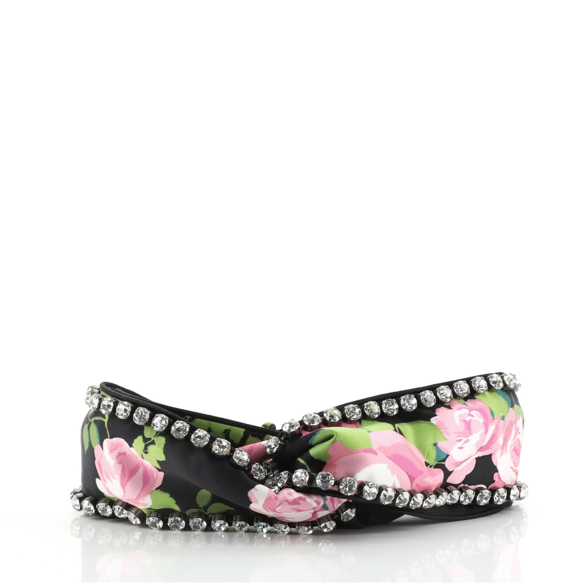 Headband Crystal Embellished Printed Silk Large