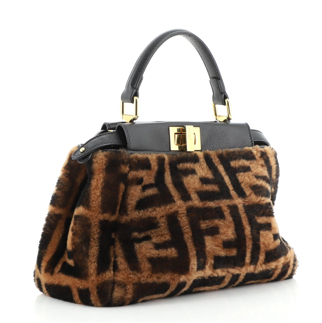 Peekaboo Bag Zucca Shearling Mini