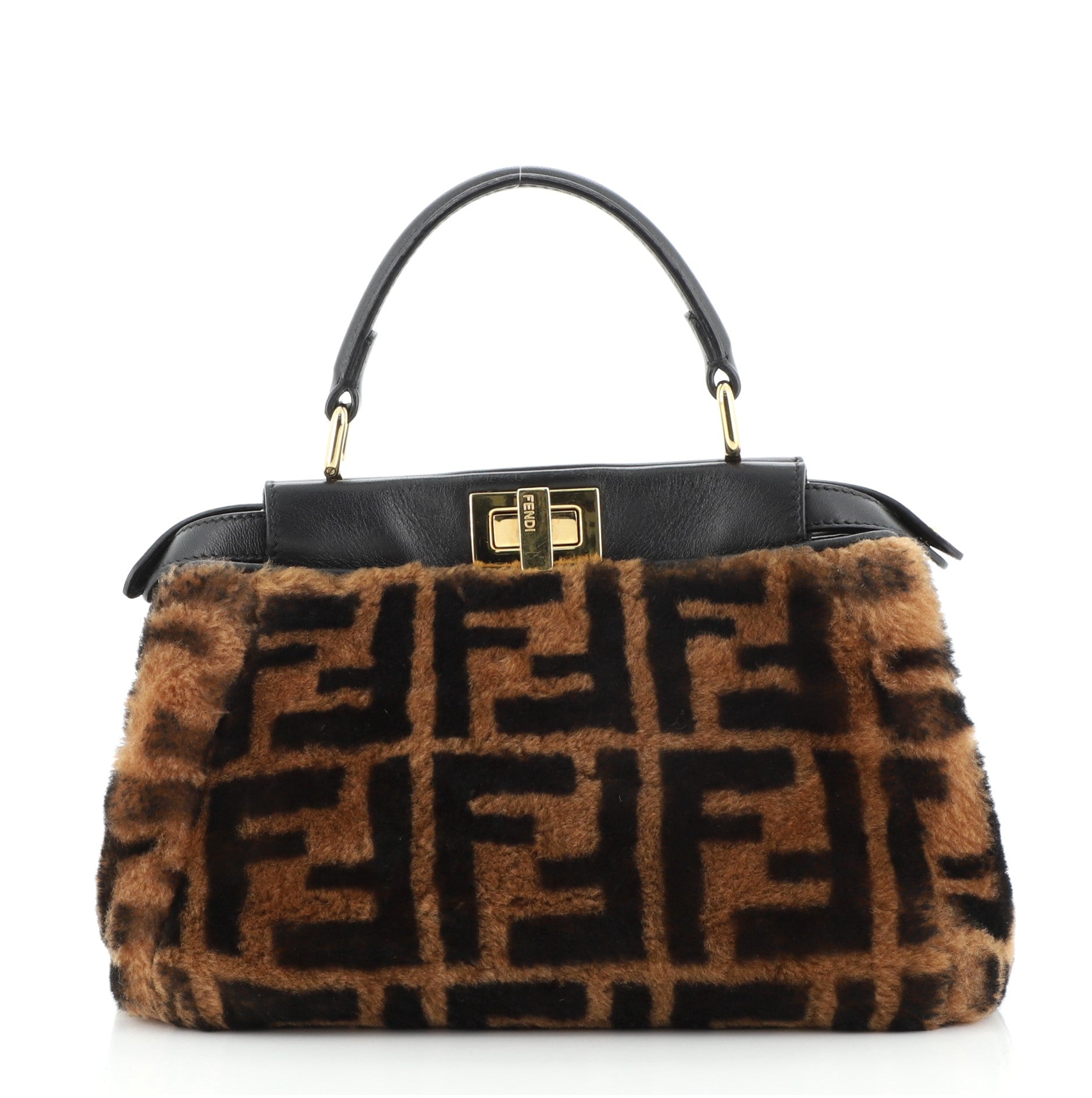 Peekaboo Bag Zucca Shearling Mini