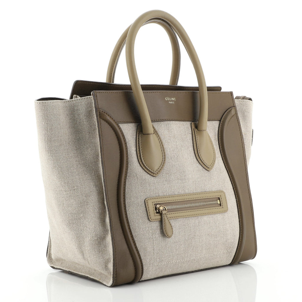 Tricolor Luggage Bag Canvas and Leather Mini