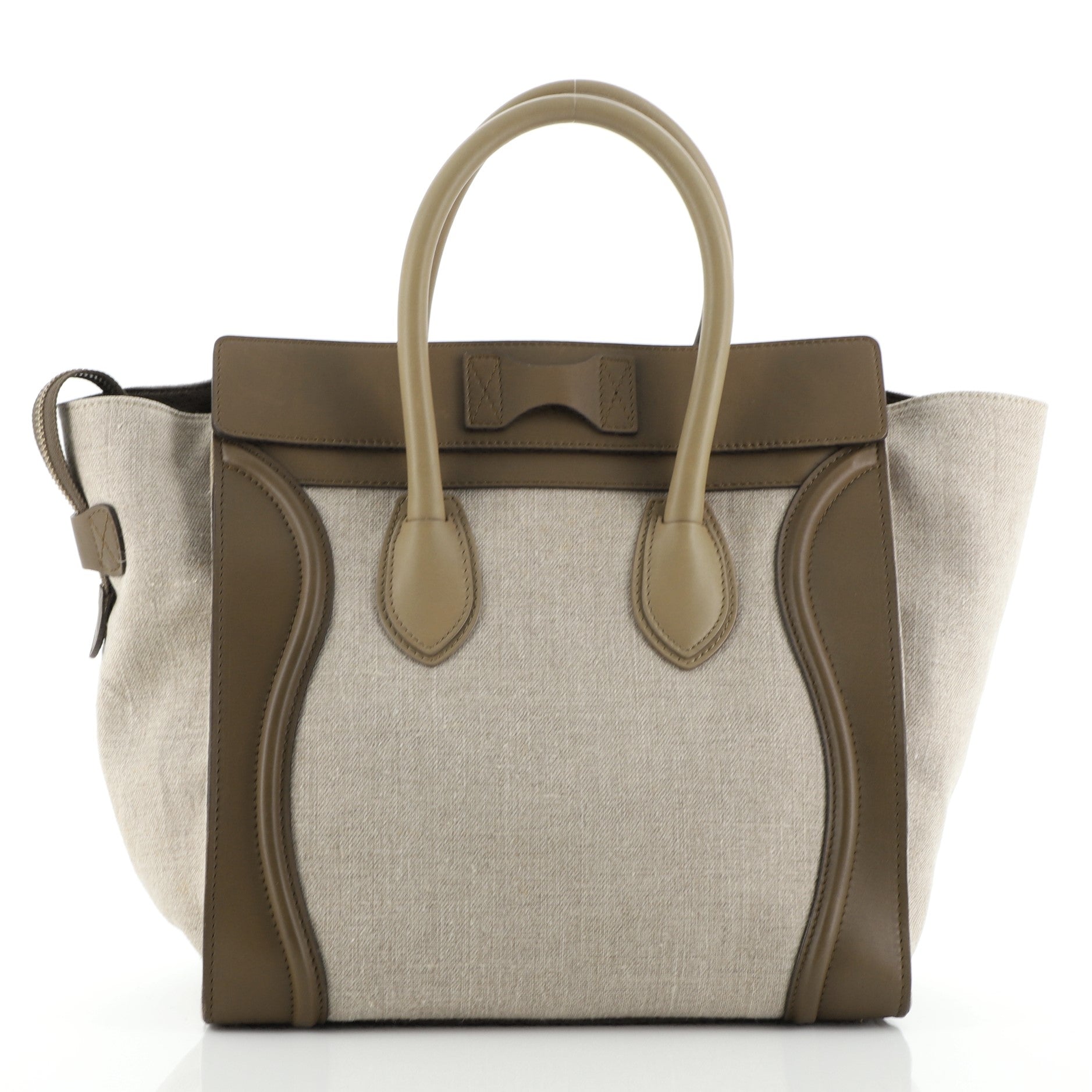 Tricolor Luggage Bag Canvas and Leather Mini