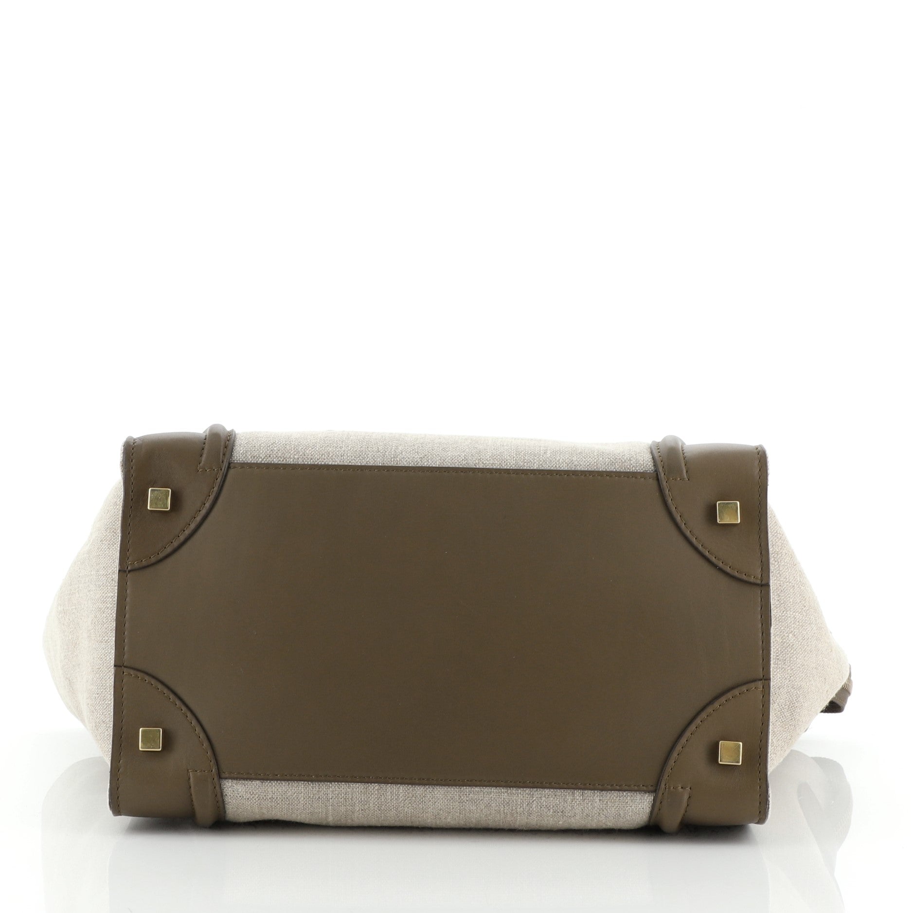 Tricolor Luggage Bag Canvas and Leather Mini