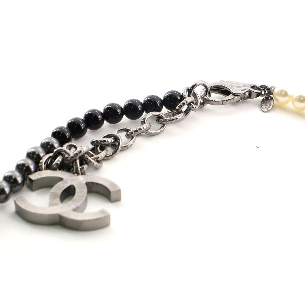 Ombre CC Double Strand Necklace Faux Pearl and Resin
