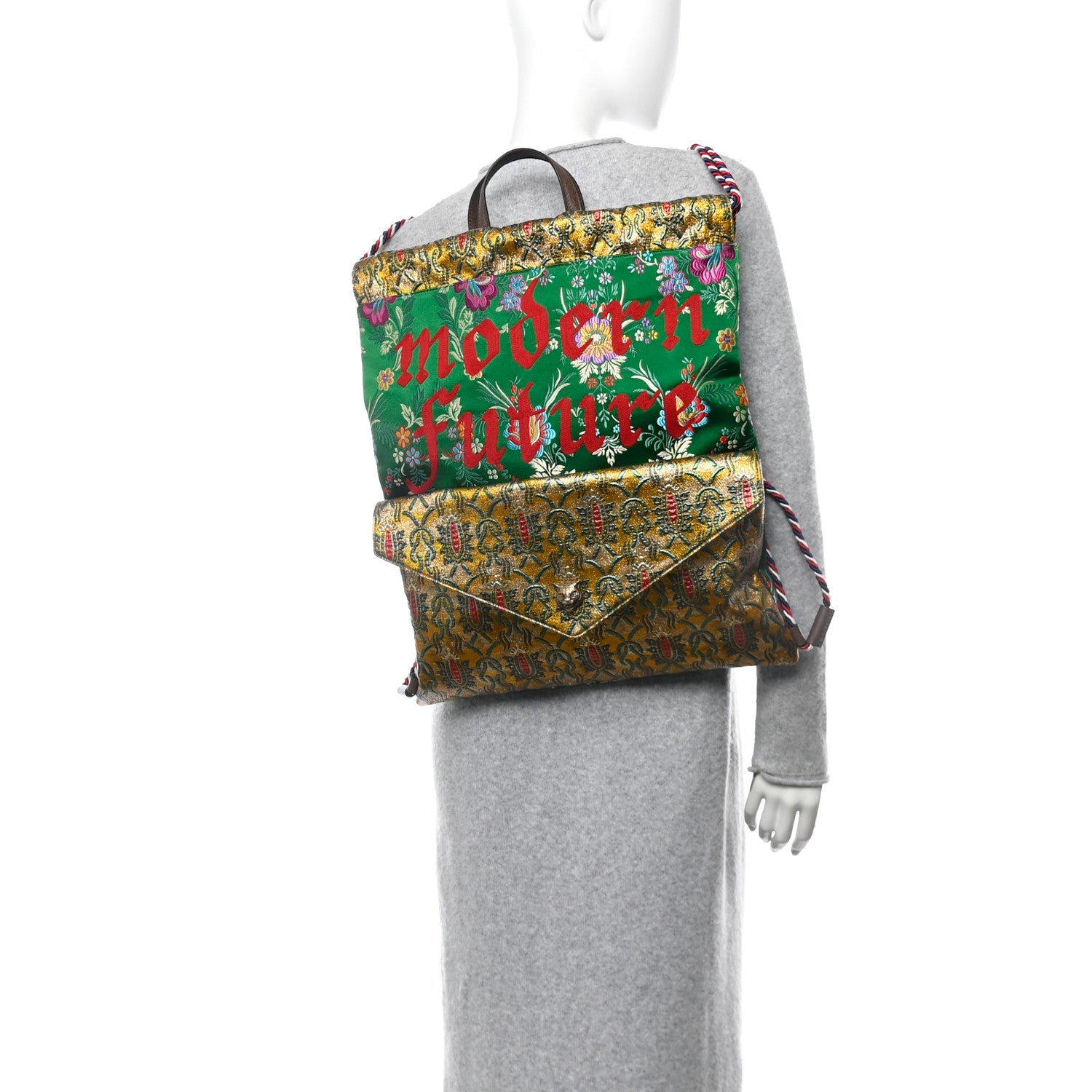 Brocade Modern Future Drawstring Backpack Multicolor