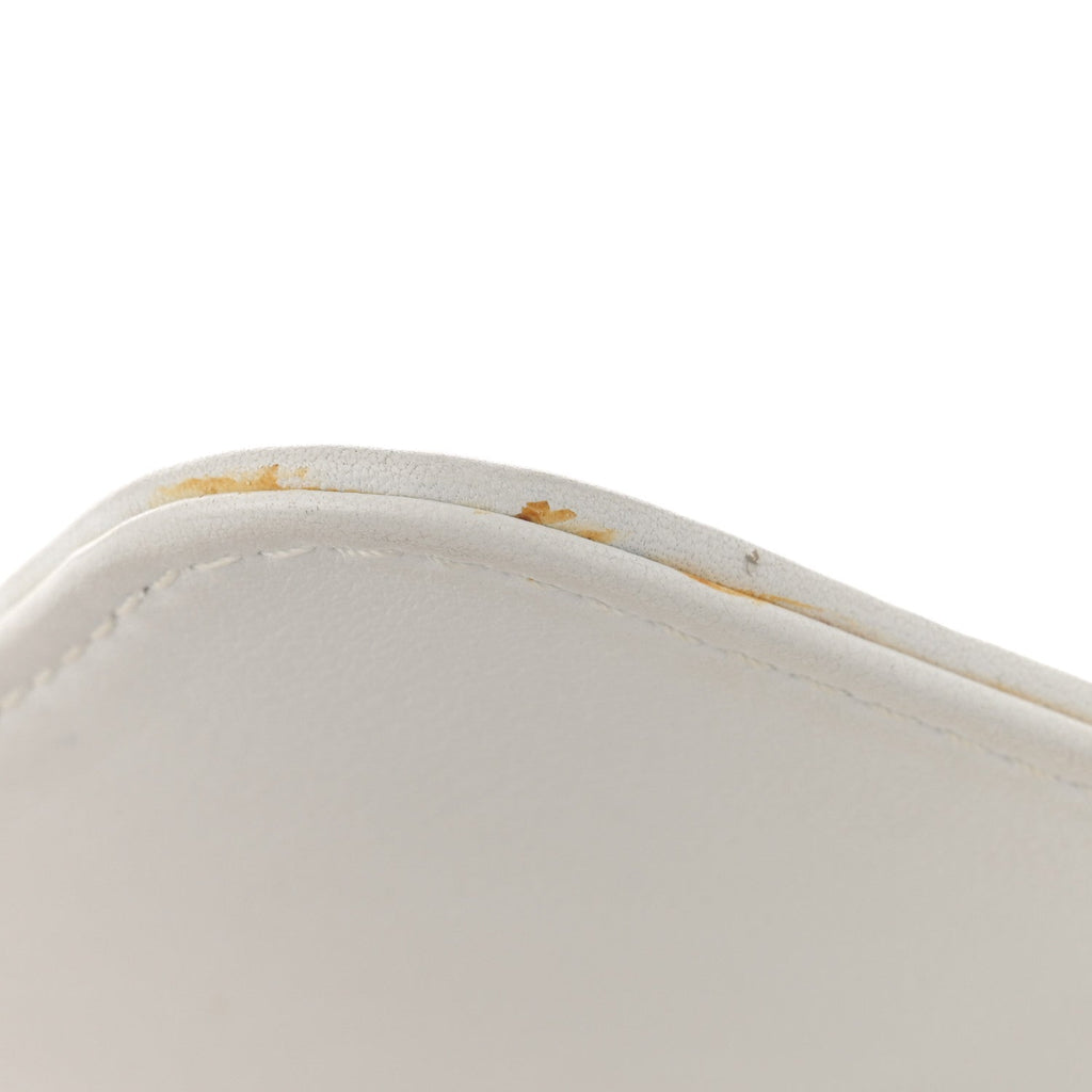 Calfskin Quilted Wild Stitch Large Flap White