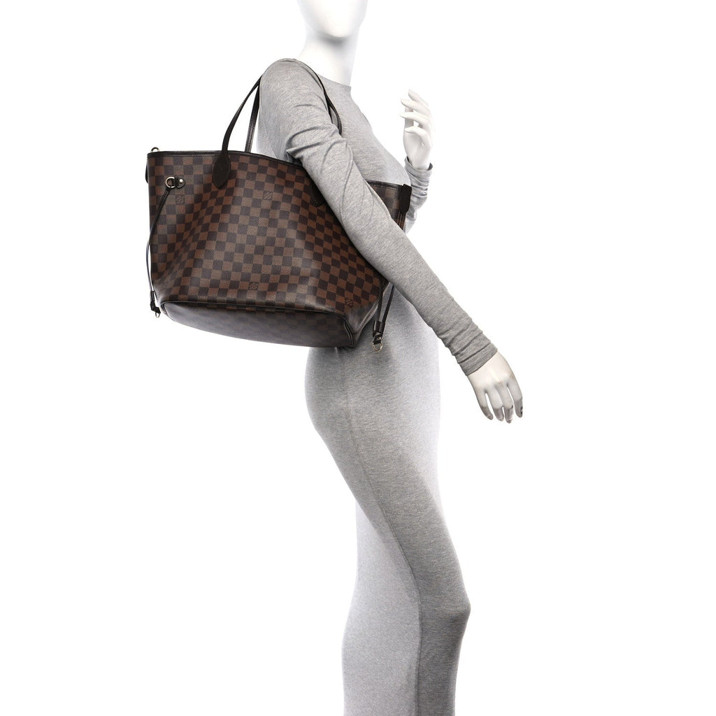 Damier Ebene Braided Neverfull MM Pink
