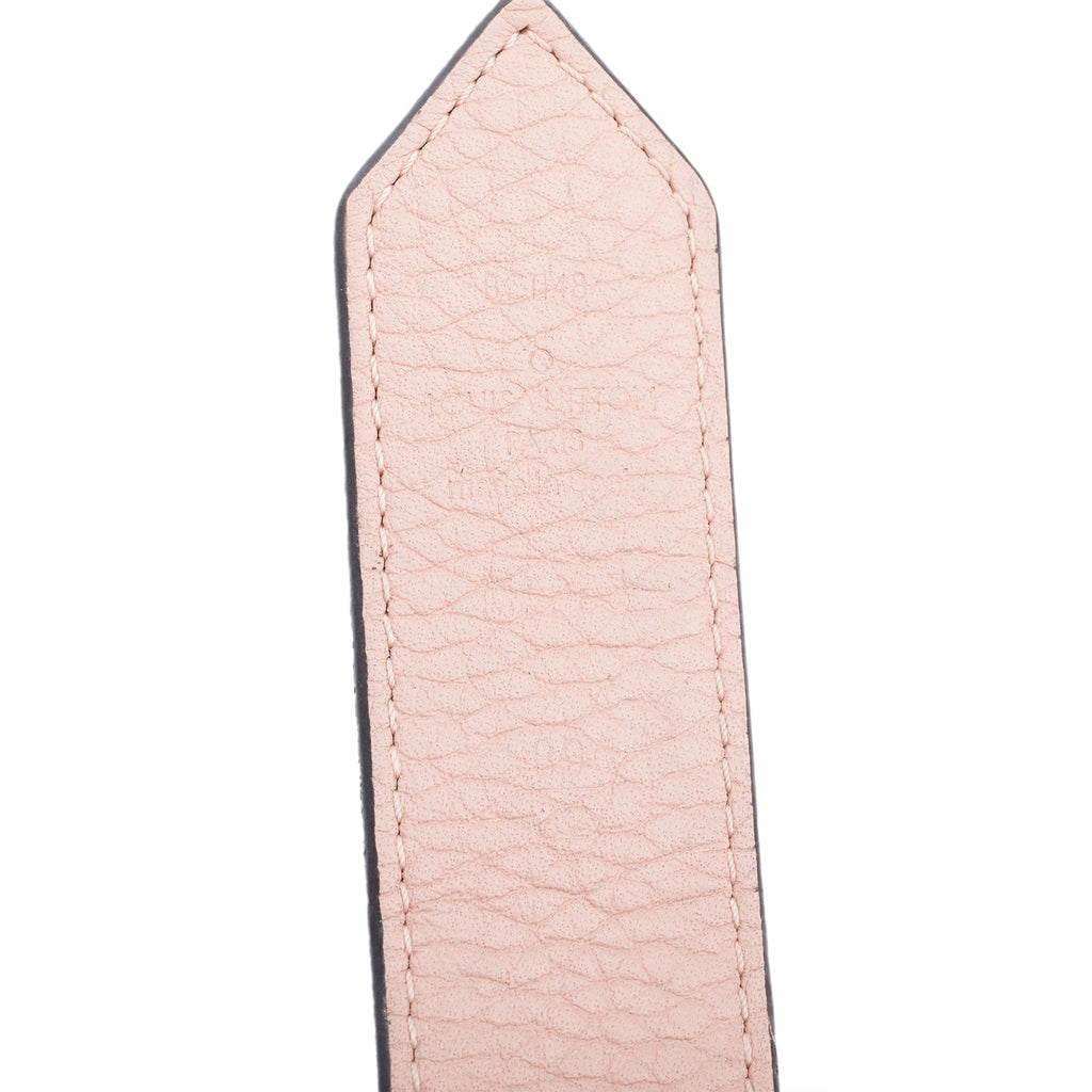 Louis Vuitton Damier Ebene Pink Cowhide Leather Morningram 30 MM Reversible Belt 80 32