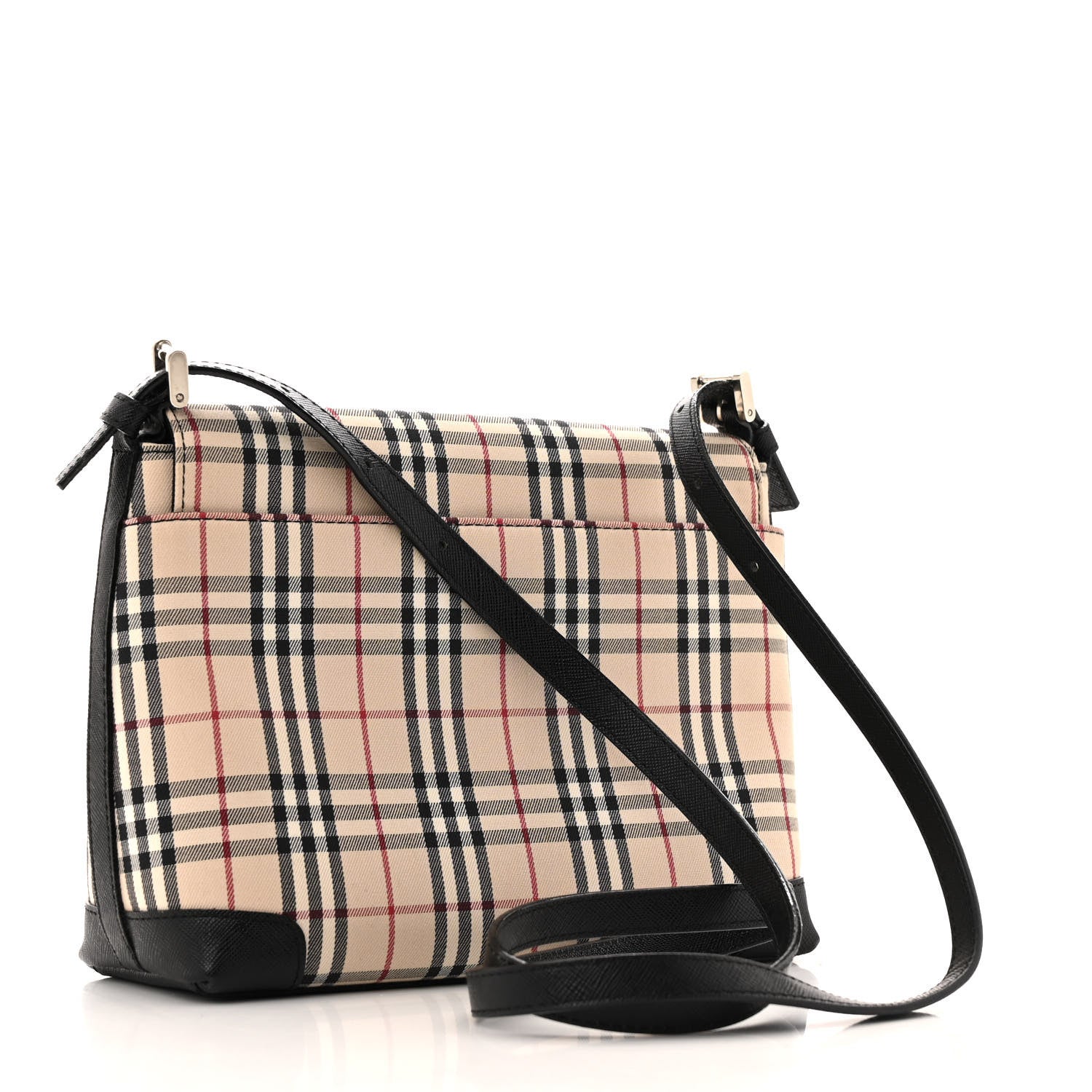 Calfskin Vintage Check Crossbody Bag Black