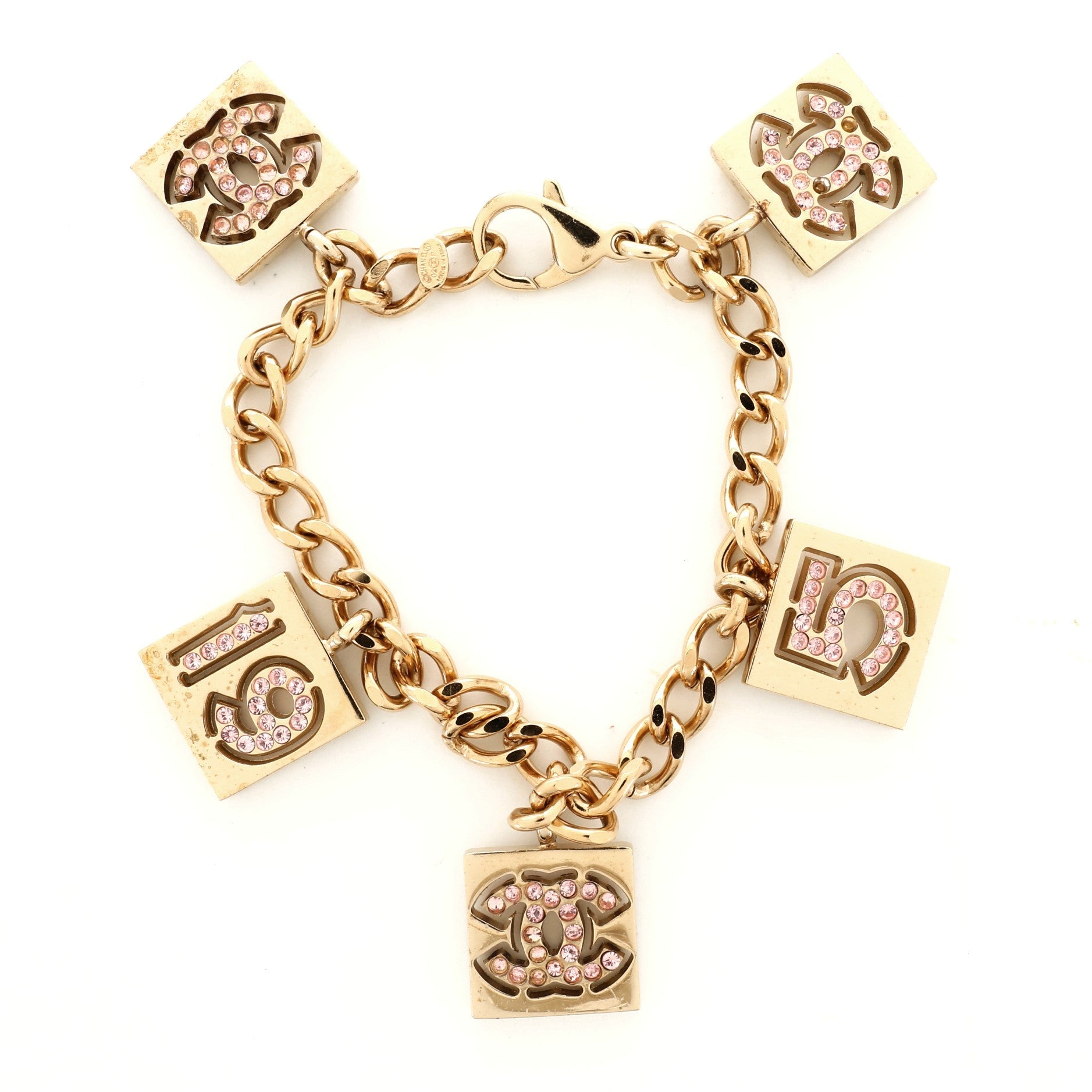 CC Charm Bracelet Metal with Crystal
