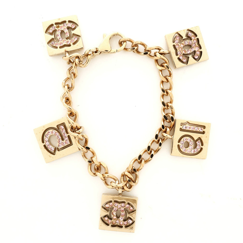 CC Charm Bracelet Metal with Crystal