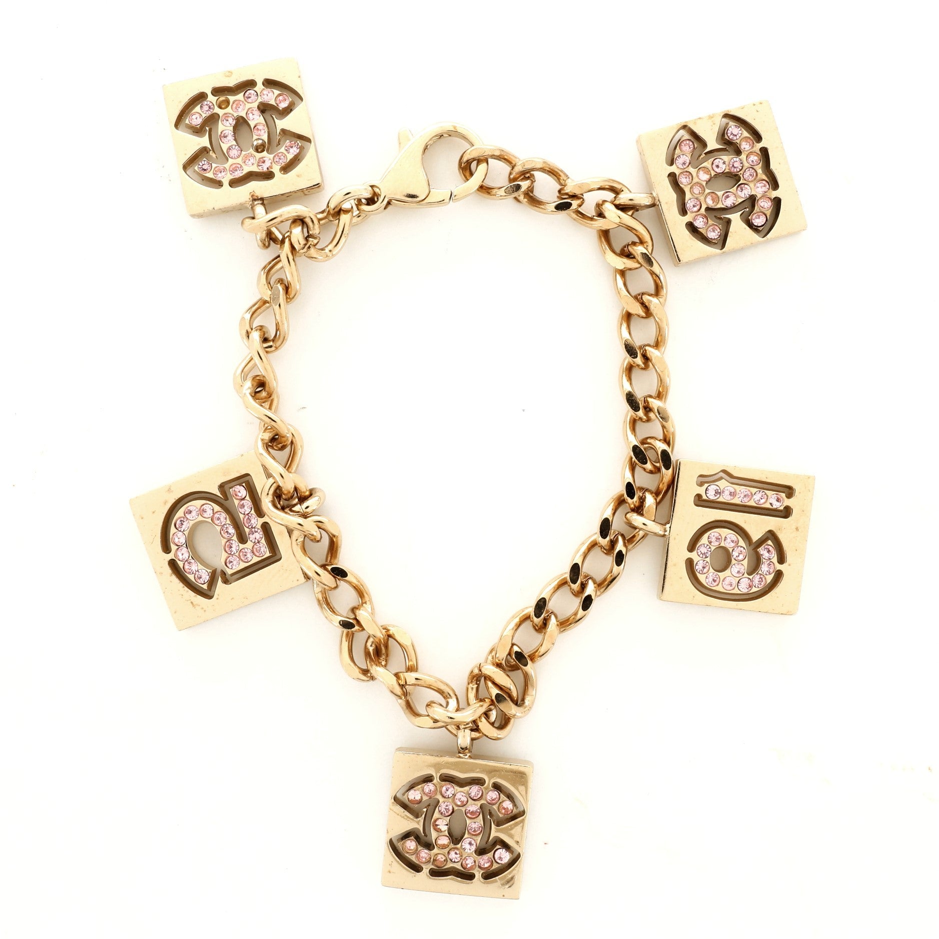 CC Charm Bracelet Metal with Crystal
