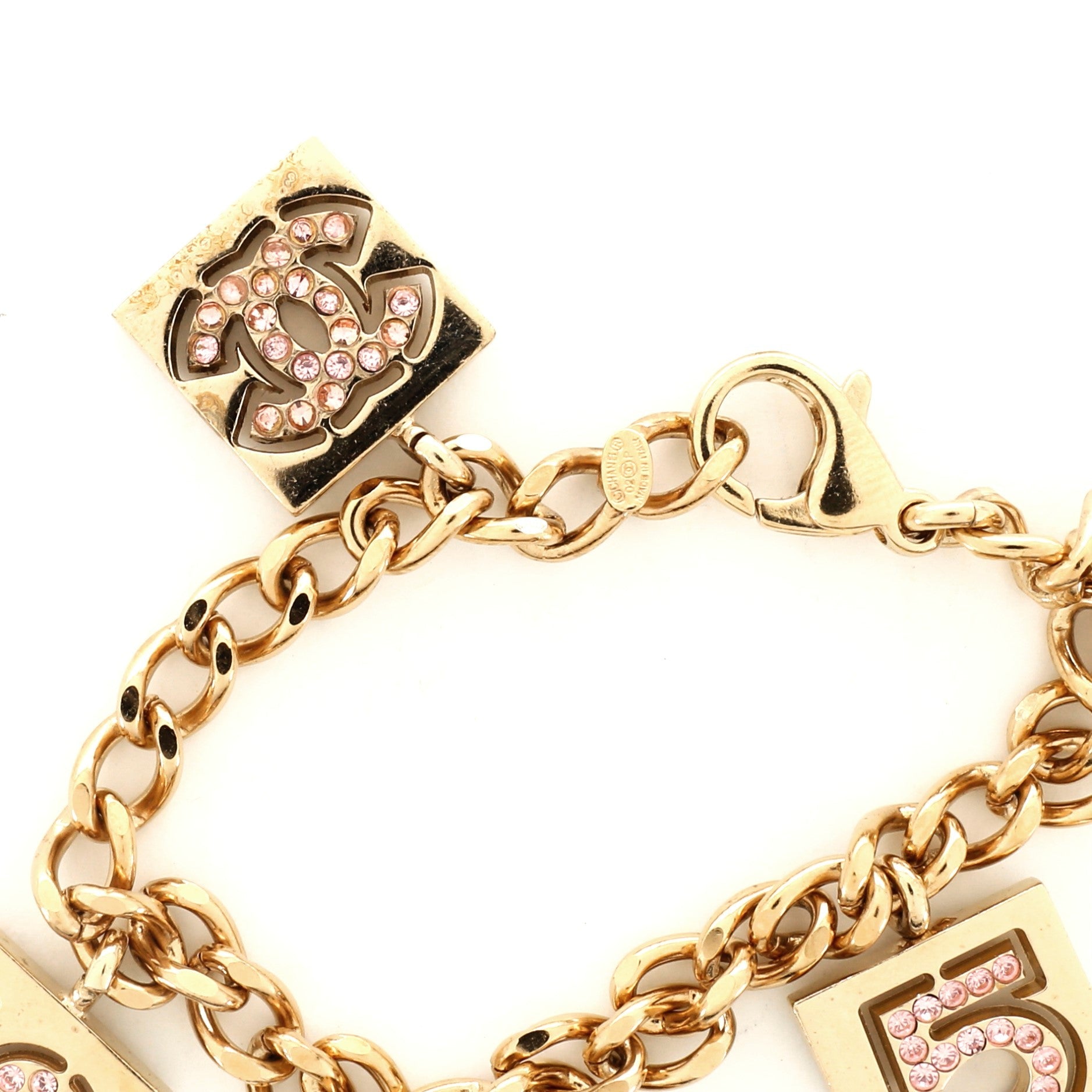 CC Charm Bracelet Metal with Crystal