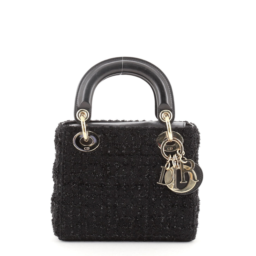 Lady Dior Bag Cannage Quilt Tweed Mini