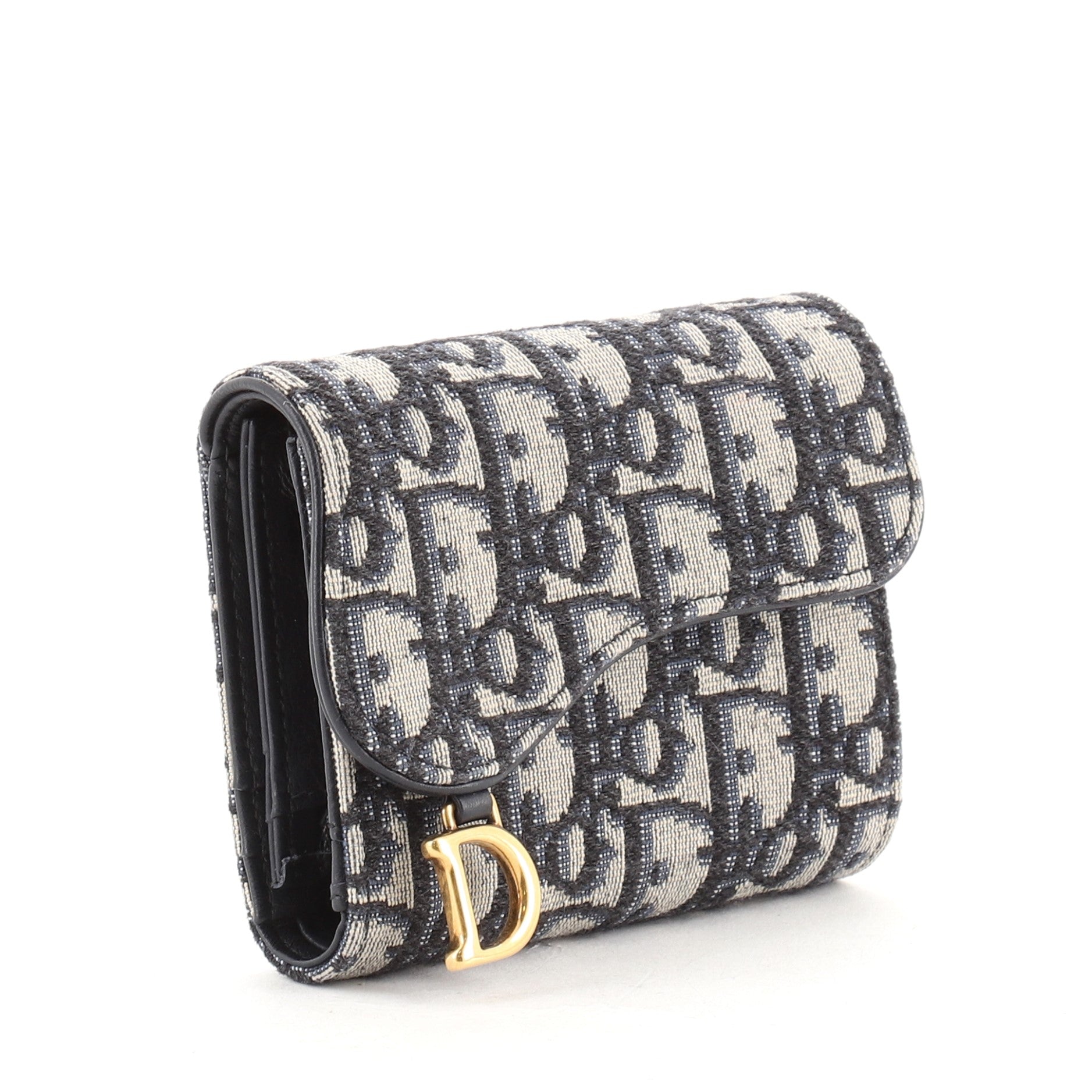 Saddle Flap Wallet Oblique Canvas Mini