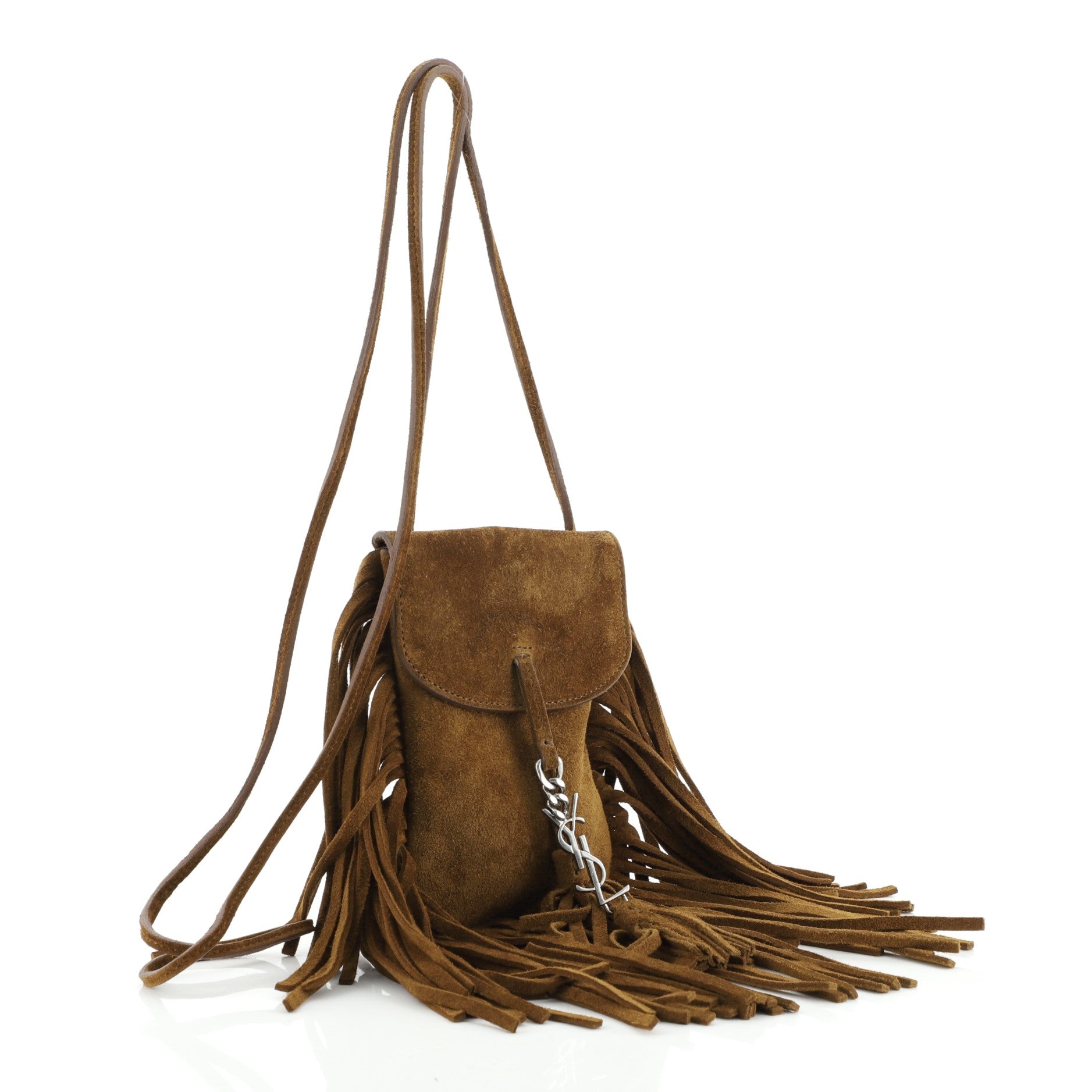 Anita Flat Fringe Crossbody Bag Suede Mini