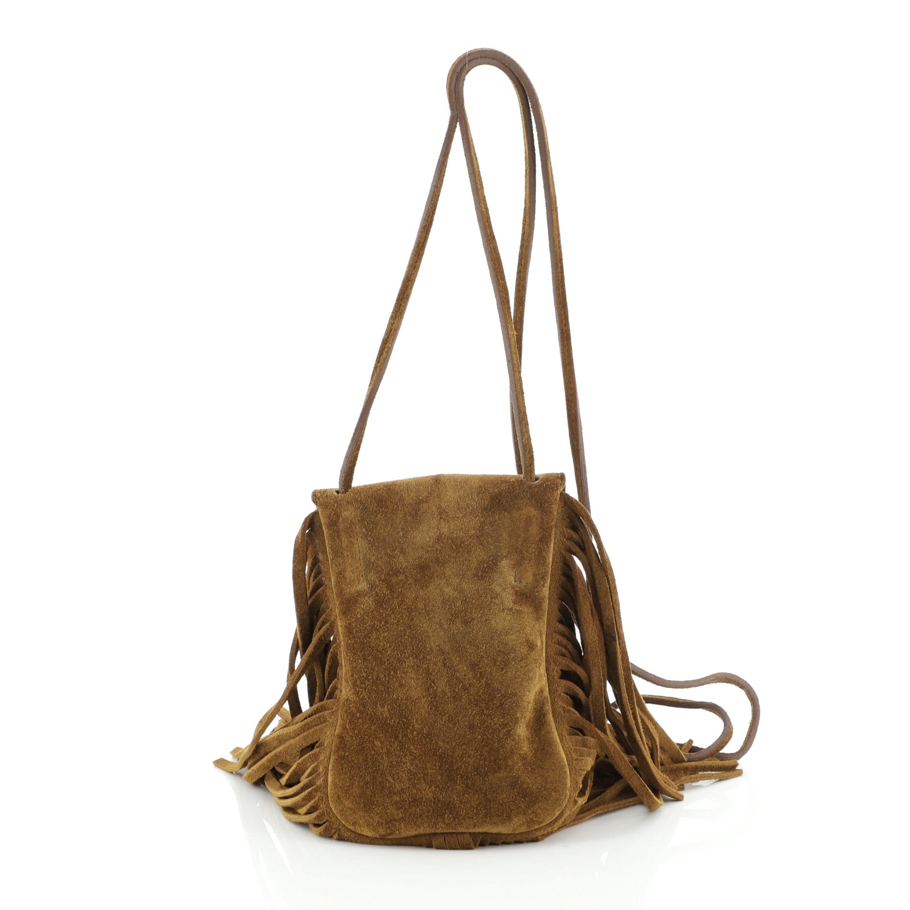 Anita Flat Fringe Crossbody Bag Suede Mini