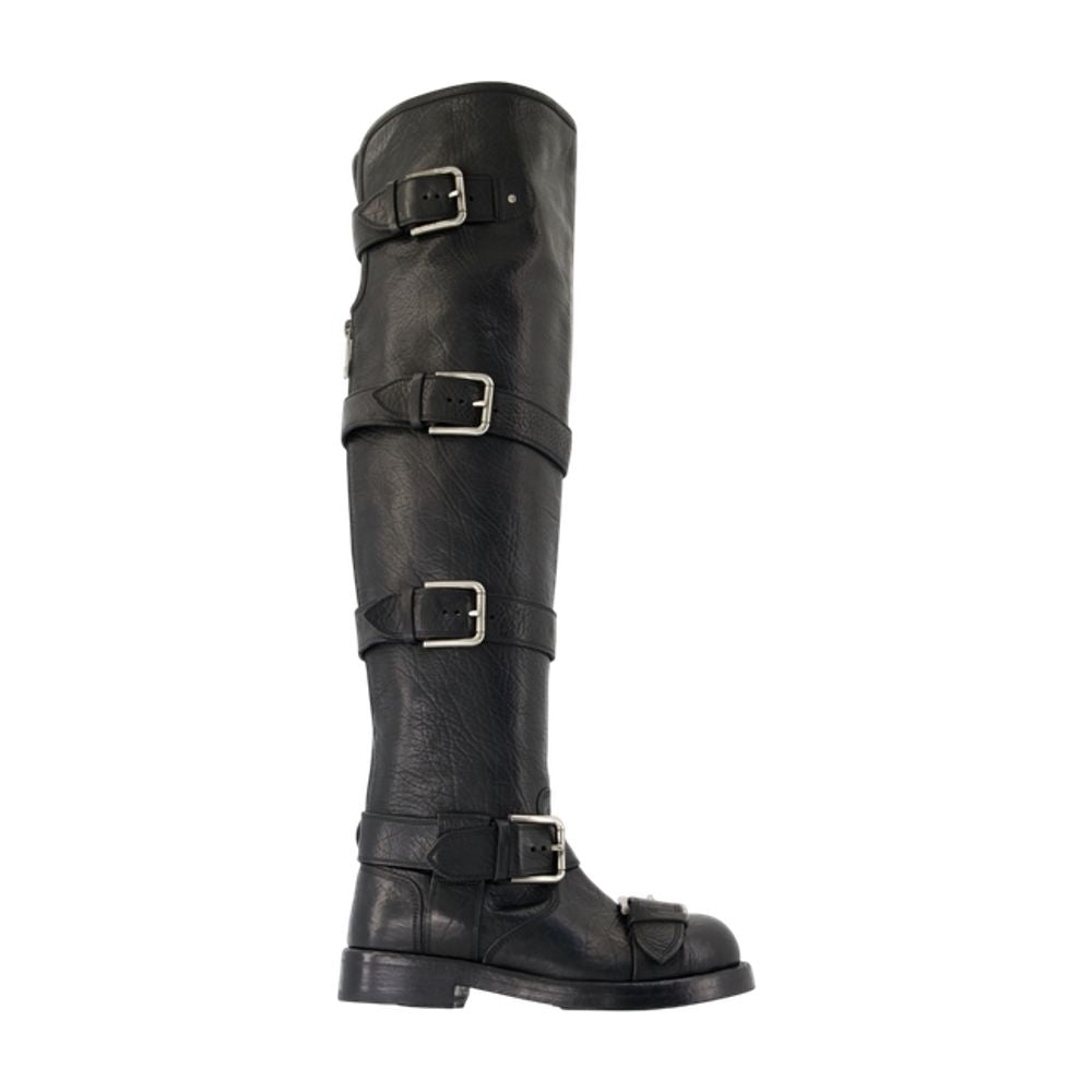 Women's Stivale Boots - Dolce&Gabbana - Leather - Black
