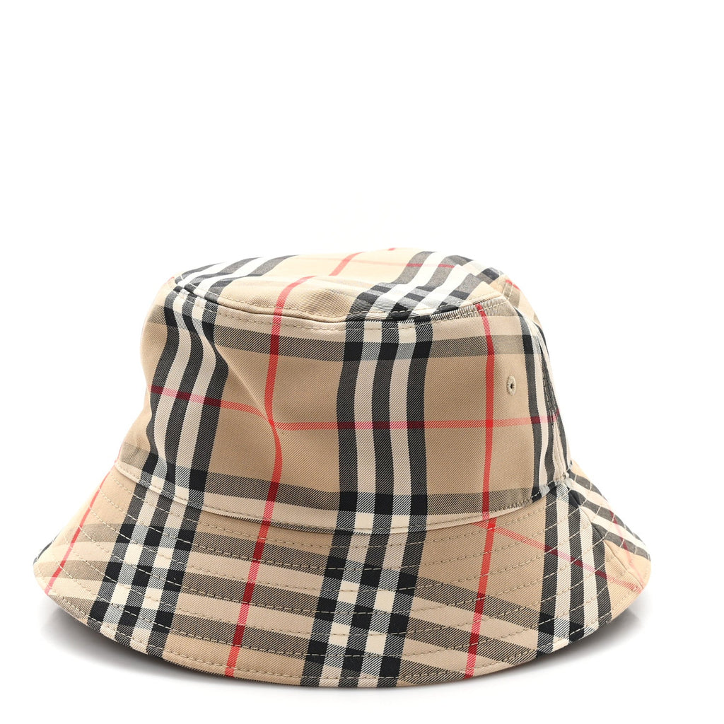Technical Cotton Vintage Check Bucket Hat S Archive Beige
