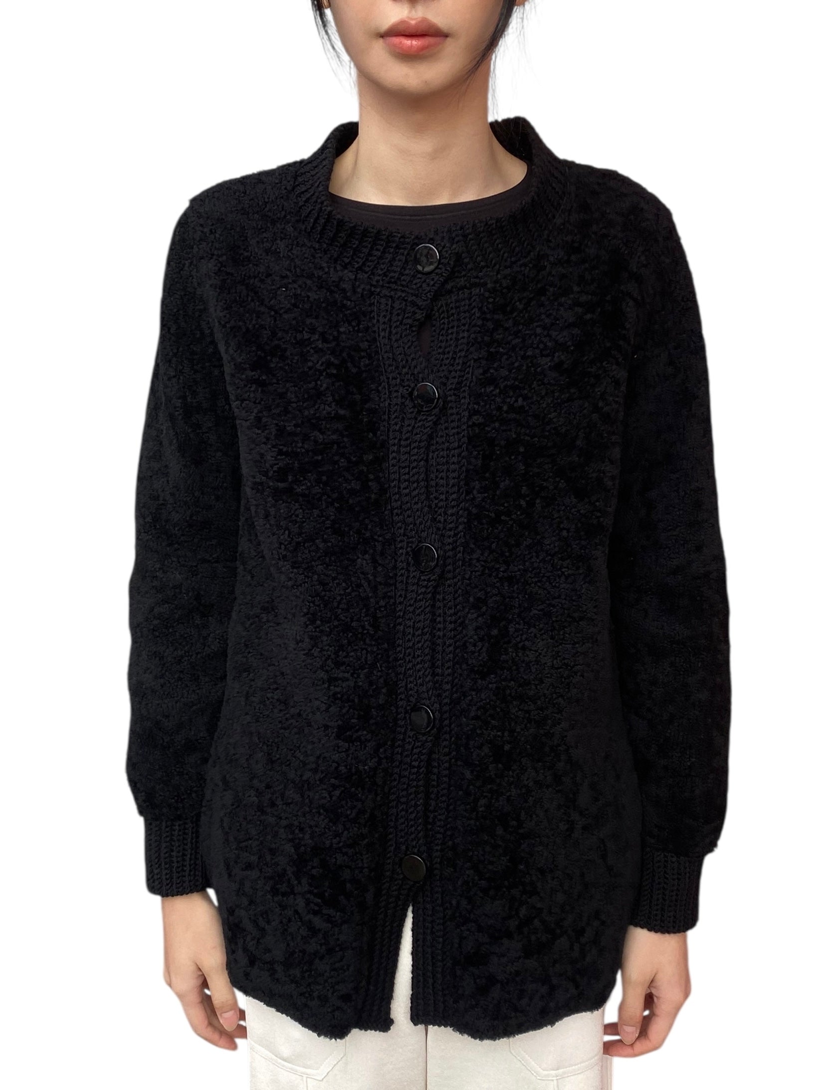 M Missoni Black Shearling igan - 40 / US 6